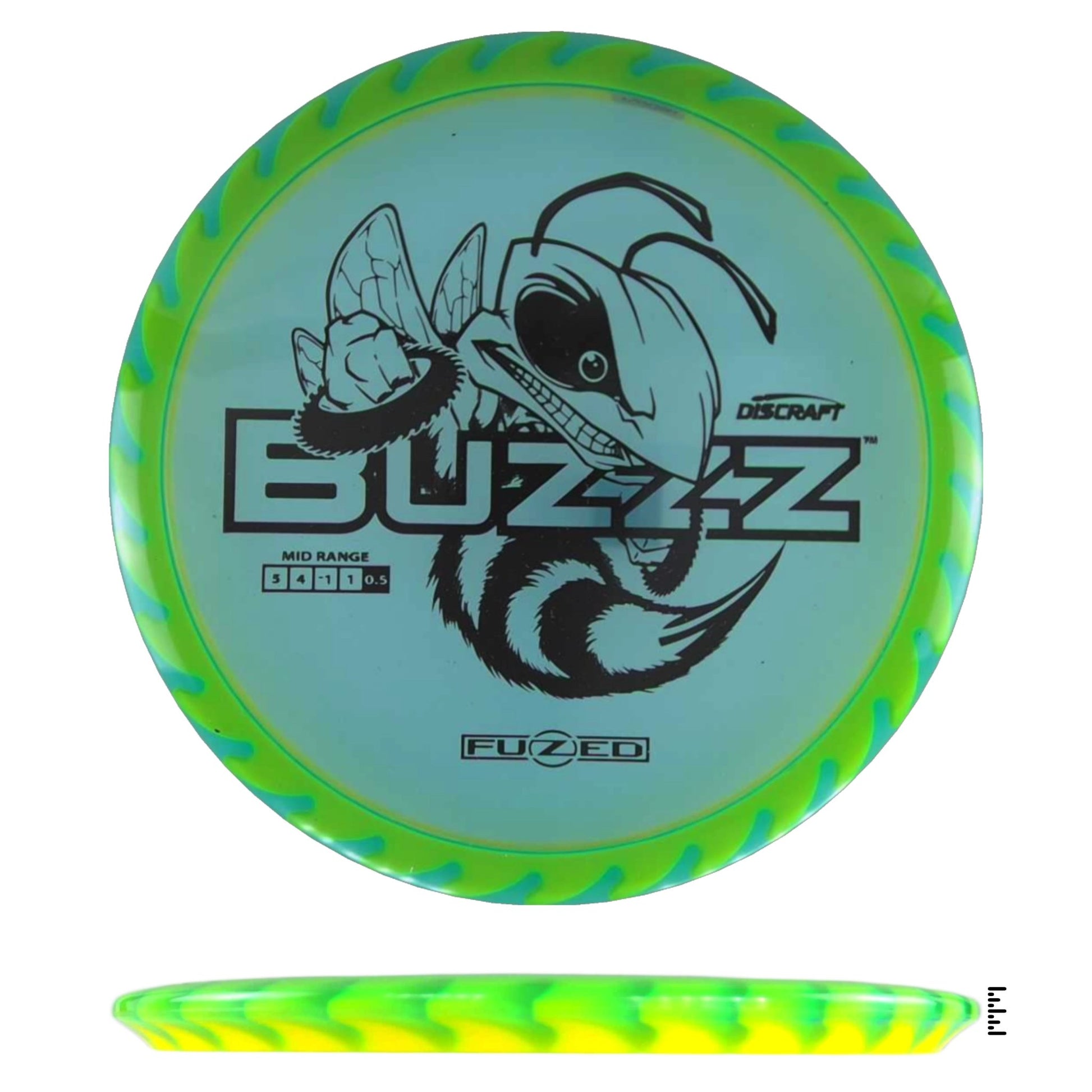 Discraft Fuzed Line Buzzz Saw Pattern (Buzzzsaw) - Blue / Yellow - Powergrip USA