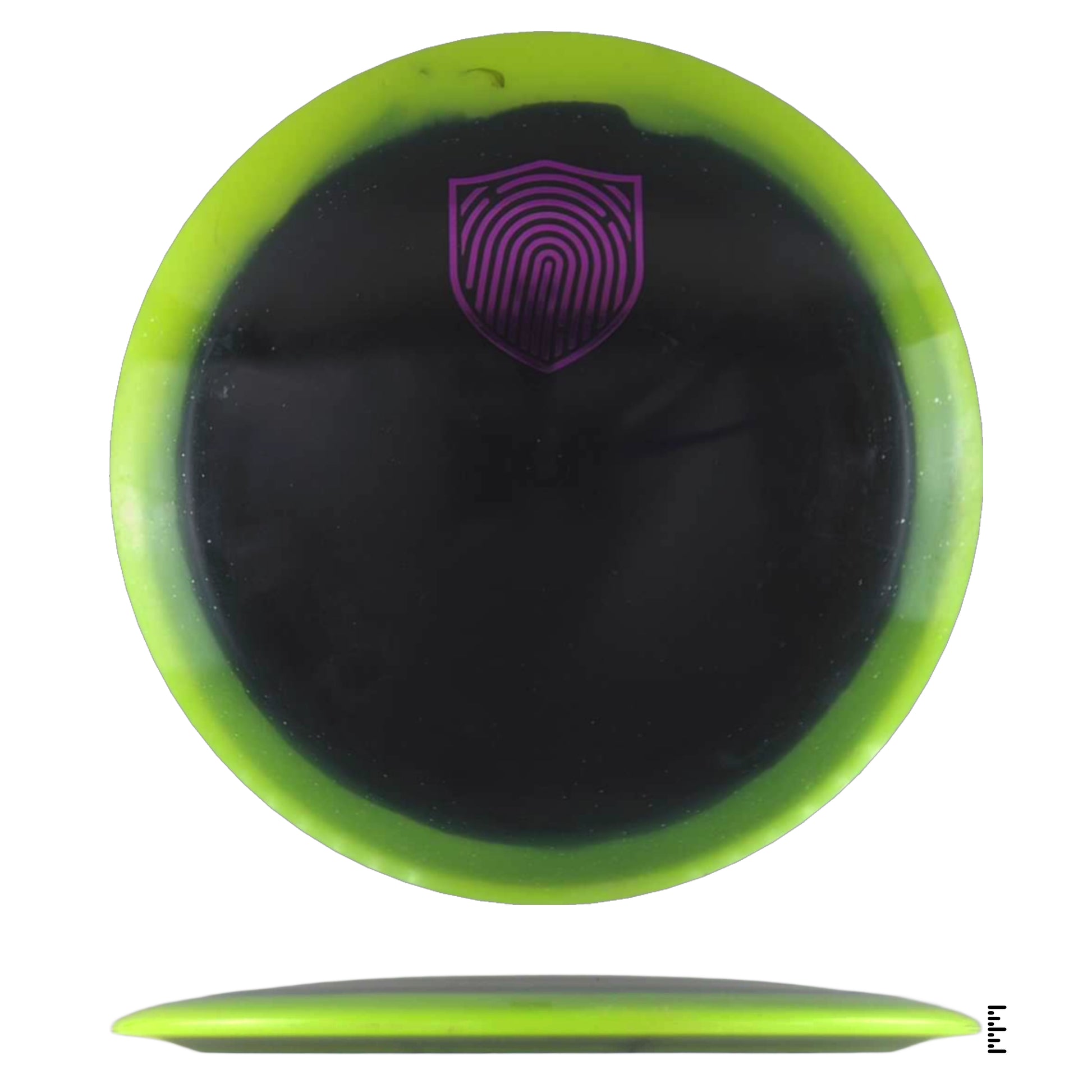 Disc Golf Disc - 7be4cb71 - Black & Green with Fingerprint Logo