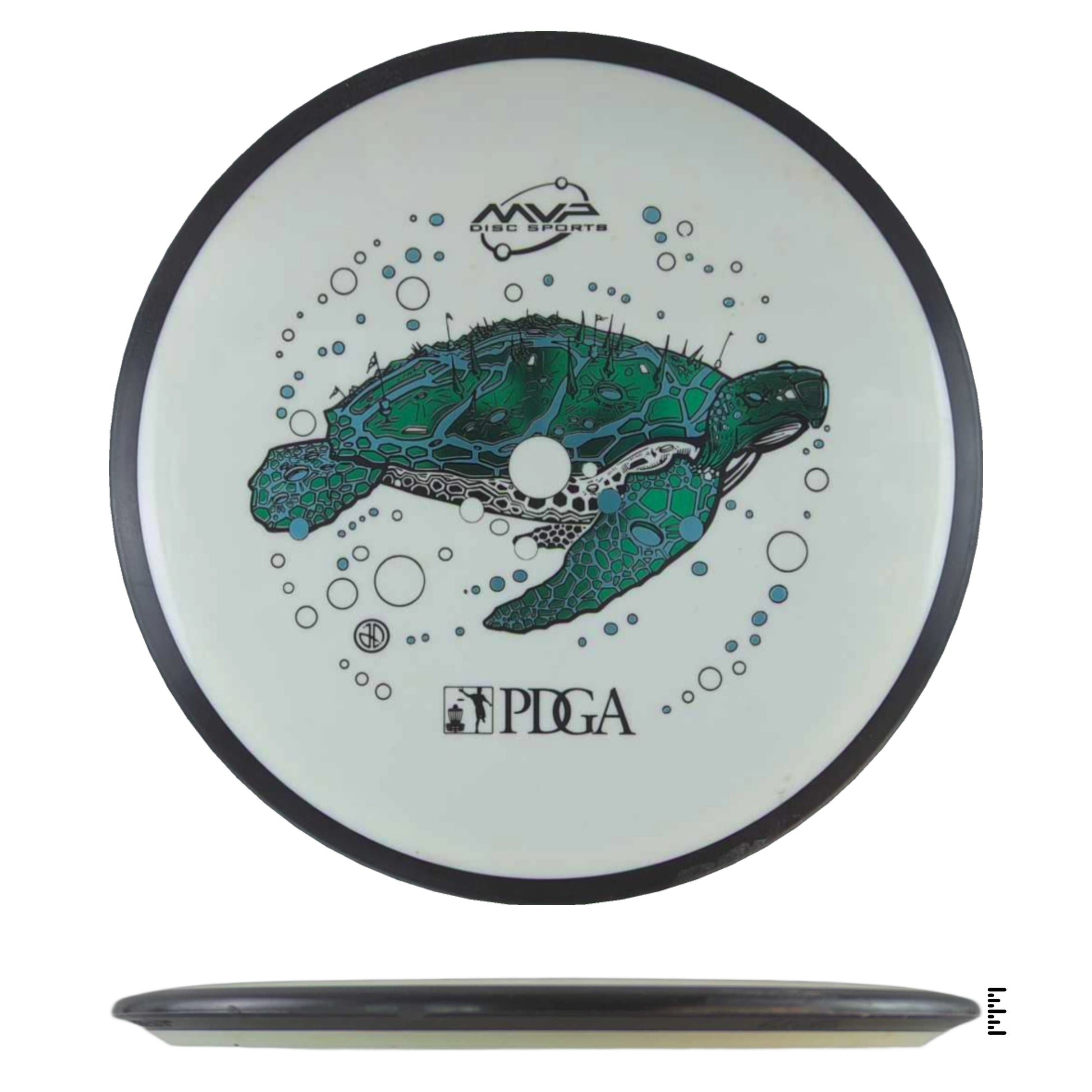MVP disc golf disc with turtle design