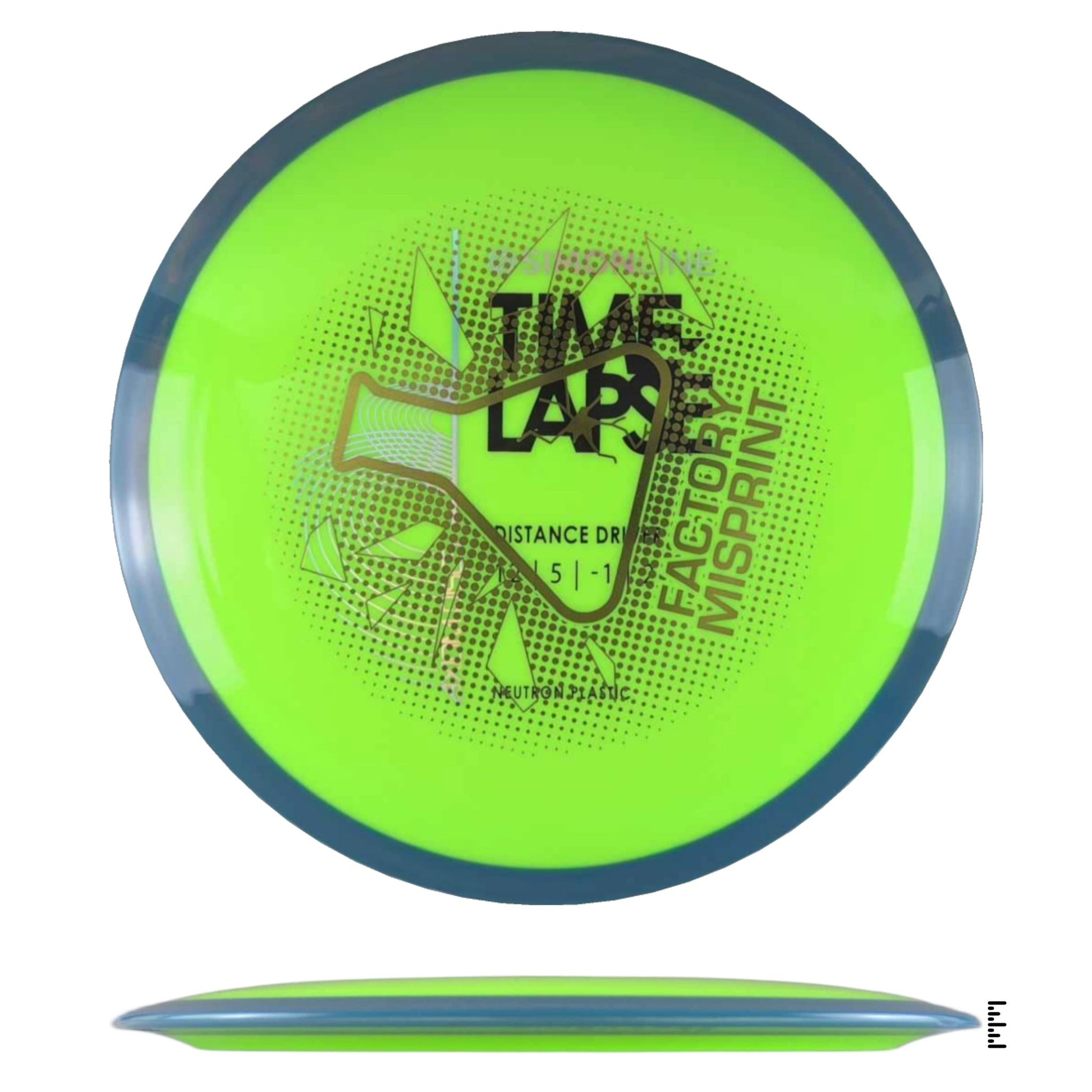 Axiom Discs Simon Line Neutron Time - Lapse Factory Misprint - Lime / Dark Cyan - Powergrip USA