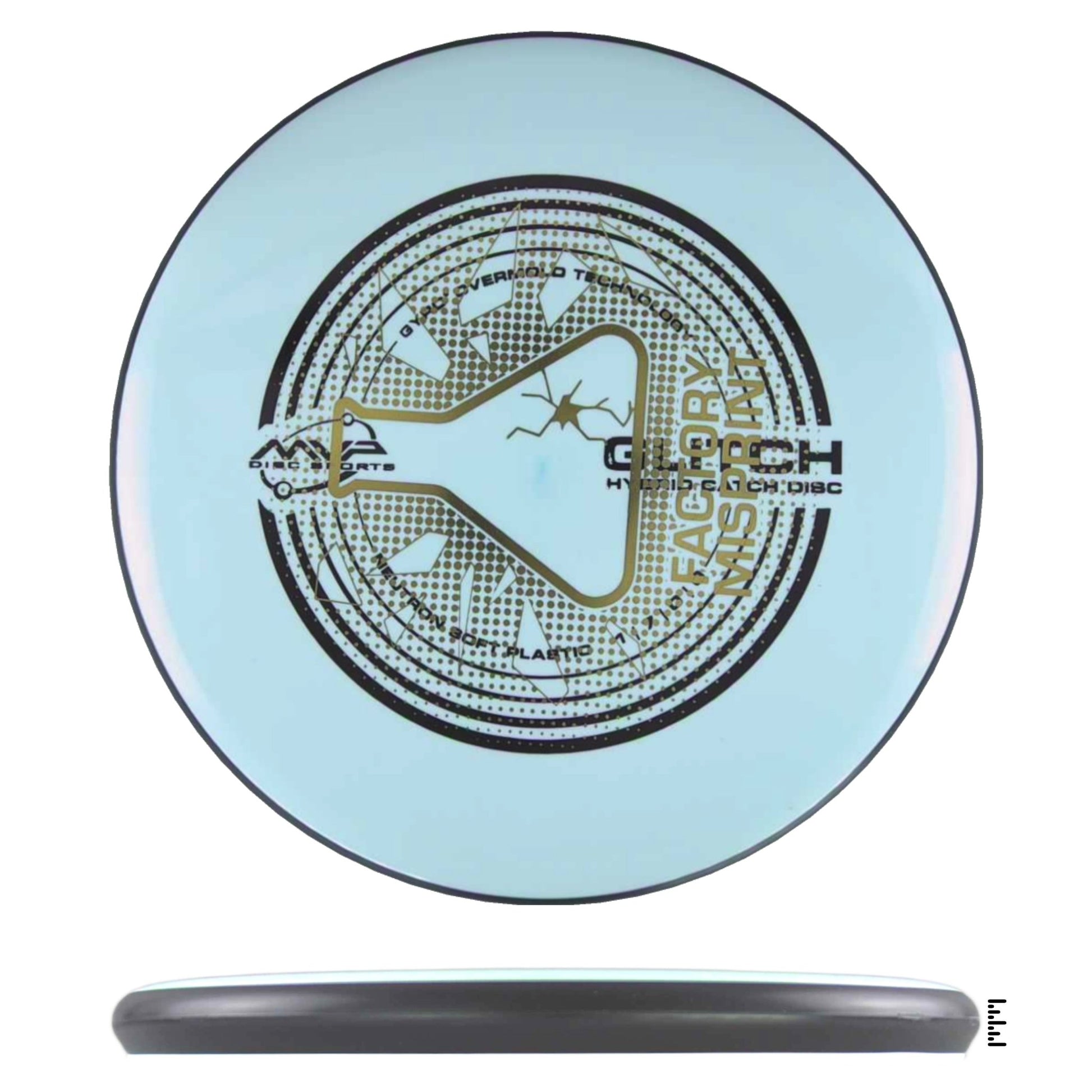 MVP Disc Sports Neutron Soft Glitch Factory Misprint - Very Light Blue - Powergrip USA