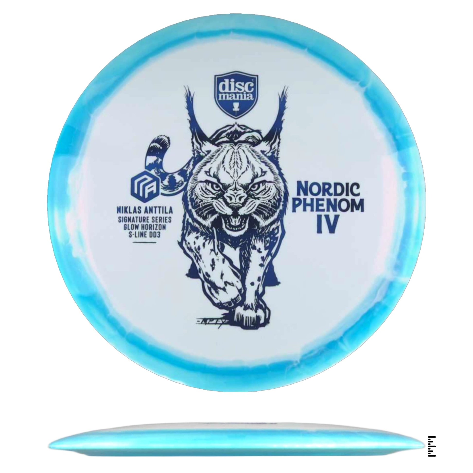 Discmania Glow Horizon S - Line DD3 Nordic Phenom 4 – Niklas Anttila Signature Series - White / Blue - Powergrip USA