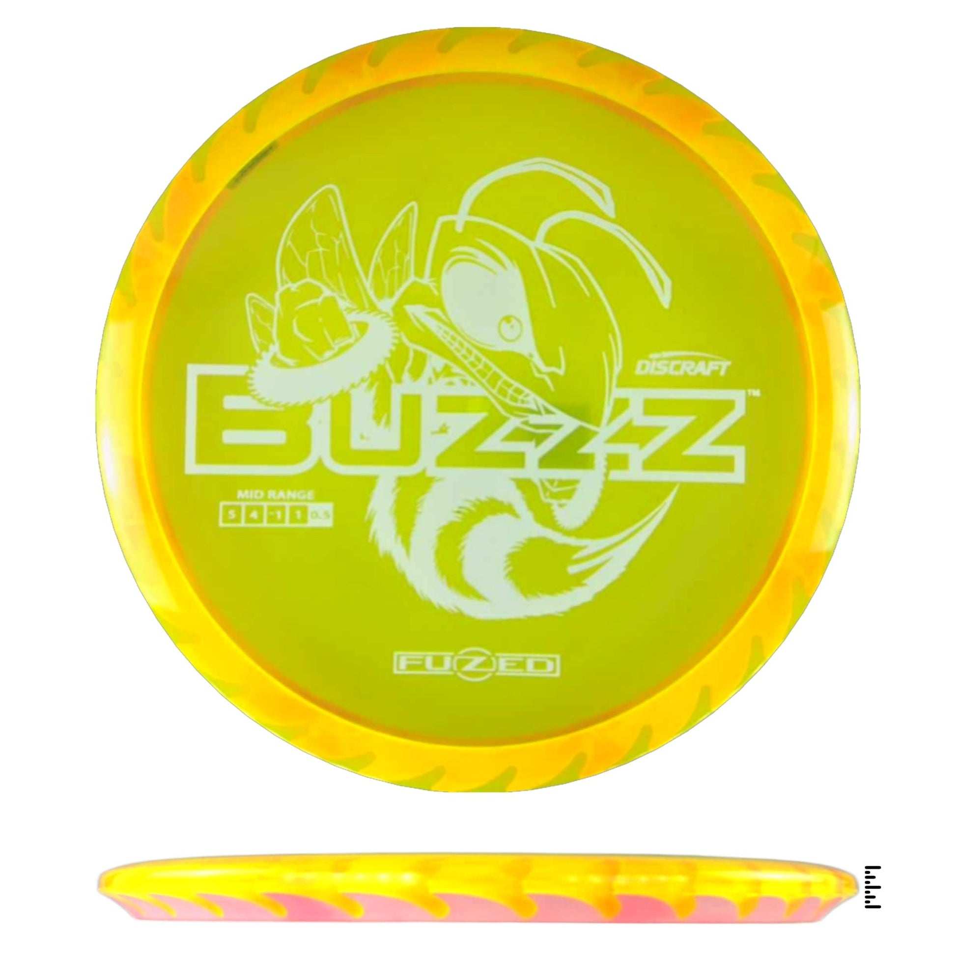 Discraft Fuzed Line Buzzz Saw Pattern (Buzzzsaw) - Yellow / Pink - Powergrip USA