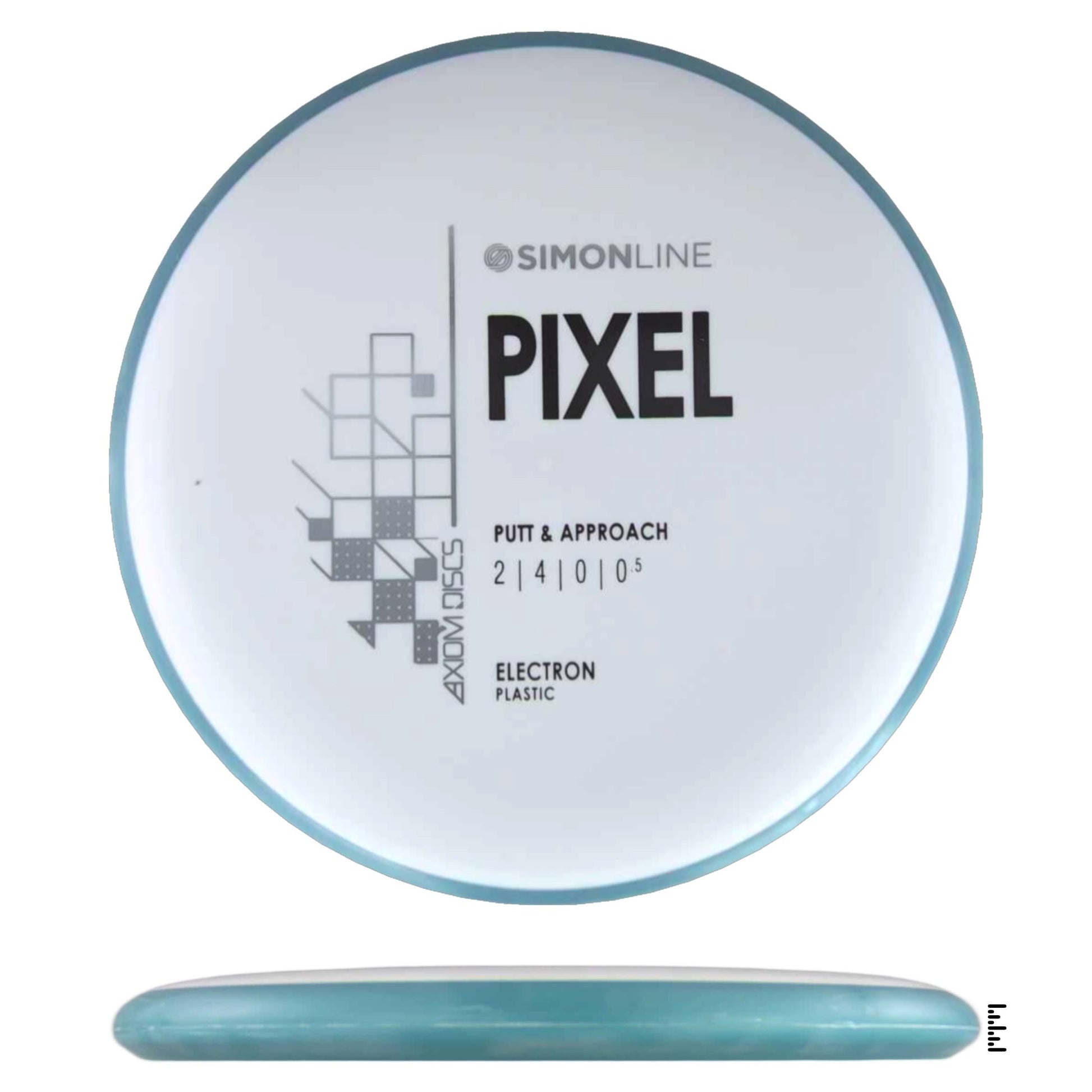 Axiom Discs Simon Line Electron Pixel - White / Dark Turquoise - Powergrip USA