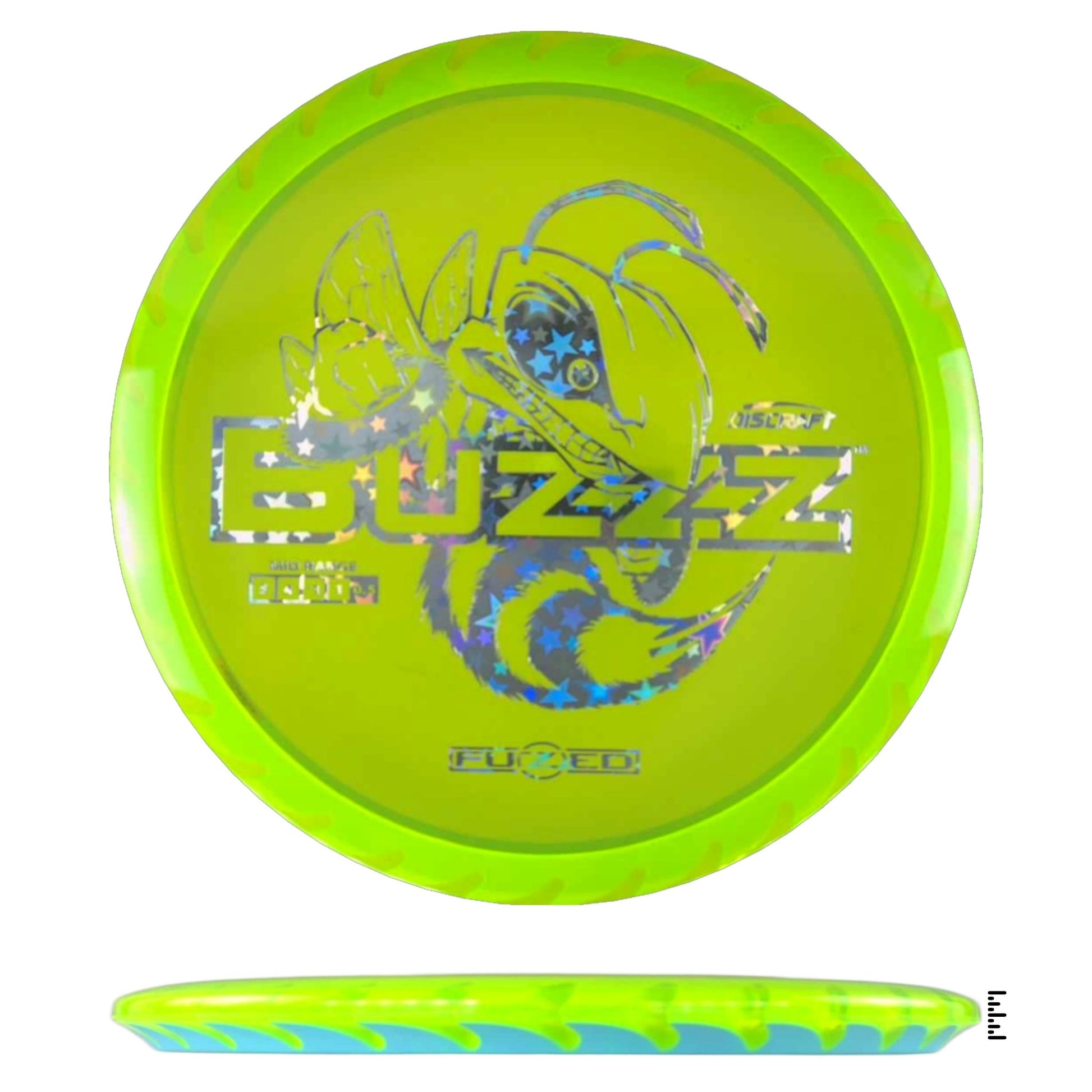Discraft Fuzed Line Buzzz Saw Pattern (Buzzzsaw) - Yellow / Light Blue - Powergrip USA