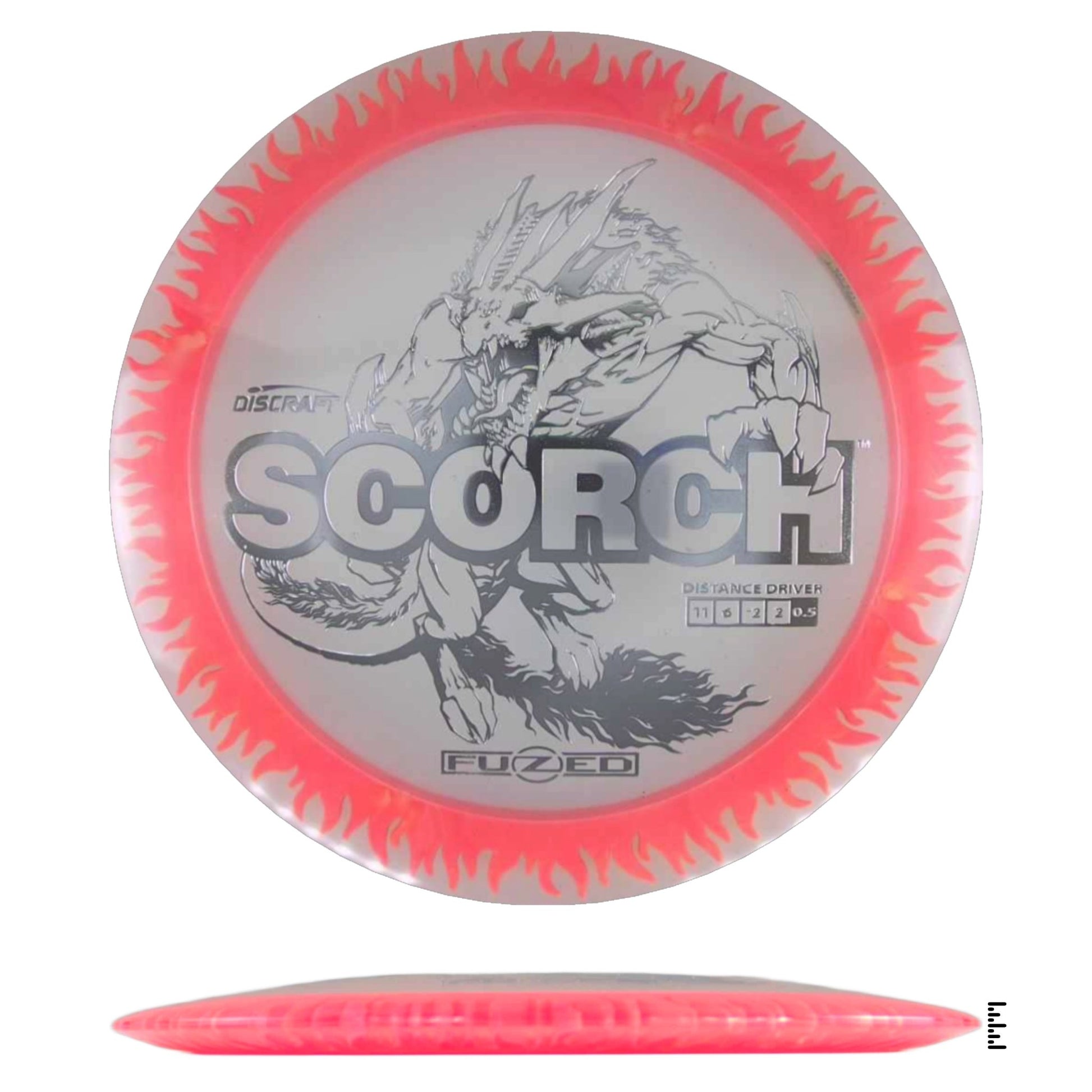 Discraft Fuzed Line Scorch - Clear / Dark Orange - Powergrip USA