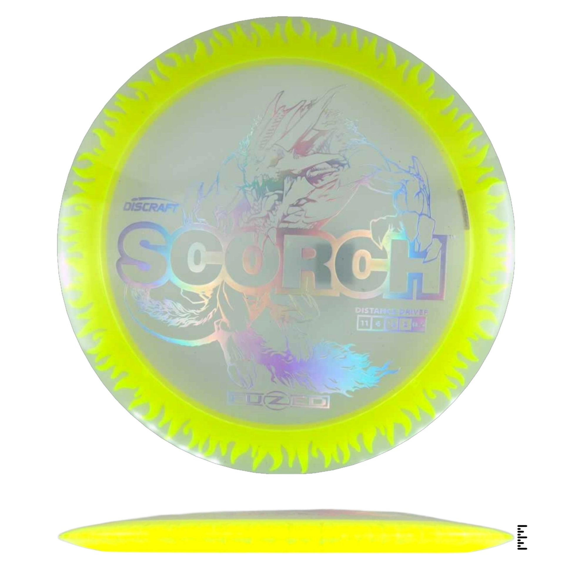 Discraft Fuzed Line Scorch - Clear / Fluorescent Yellow - Powergrip USA