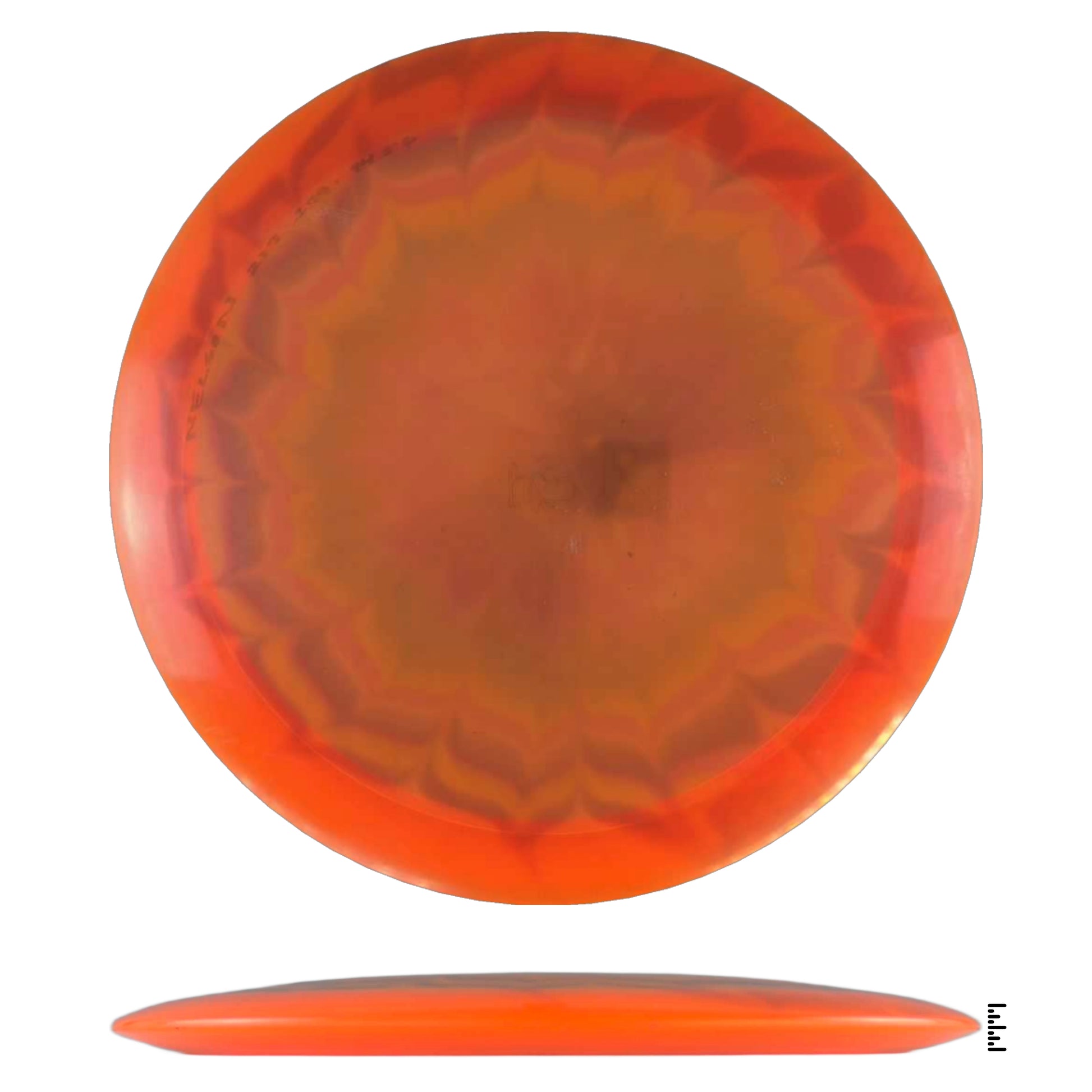 Orange disc golf disc