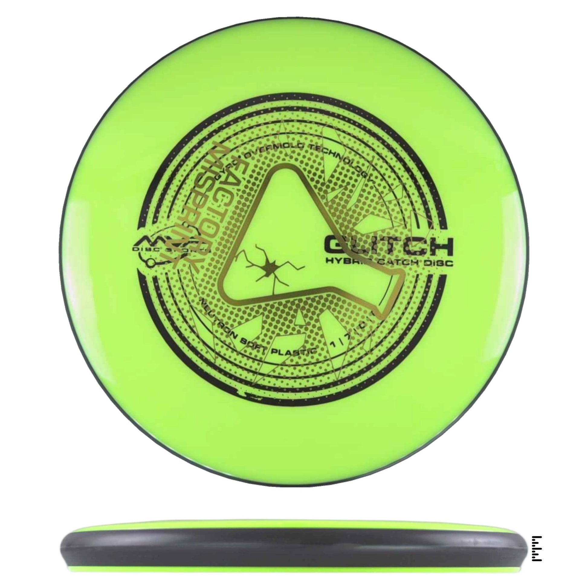 MVP Disc Sports Neutron Soft Glitch Factory Misprint - Fluorescent Yellow - Powergrip USA