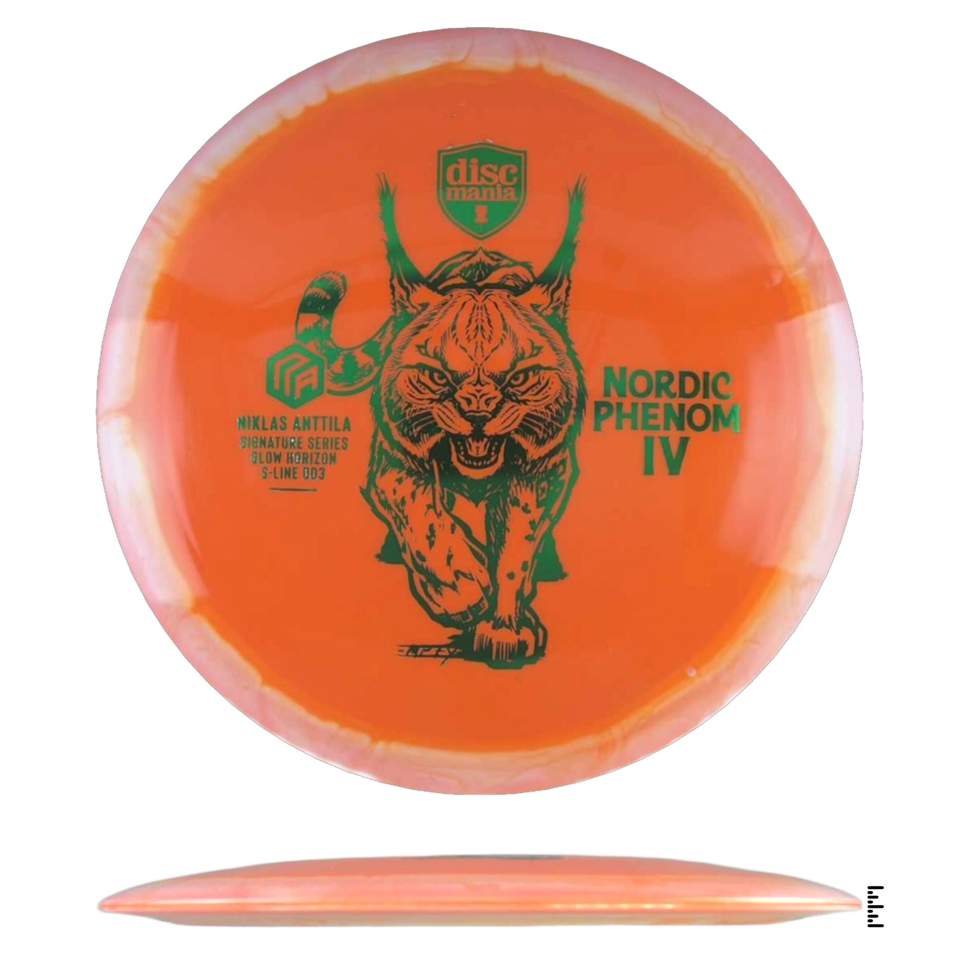 Discmania Glow Horizon S - Line DD3 Nordic Phenom 4 – Niklas Anttila Signature Series - Orange / White - Powergrip USA