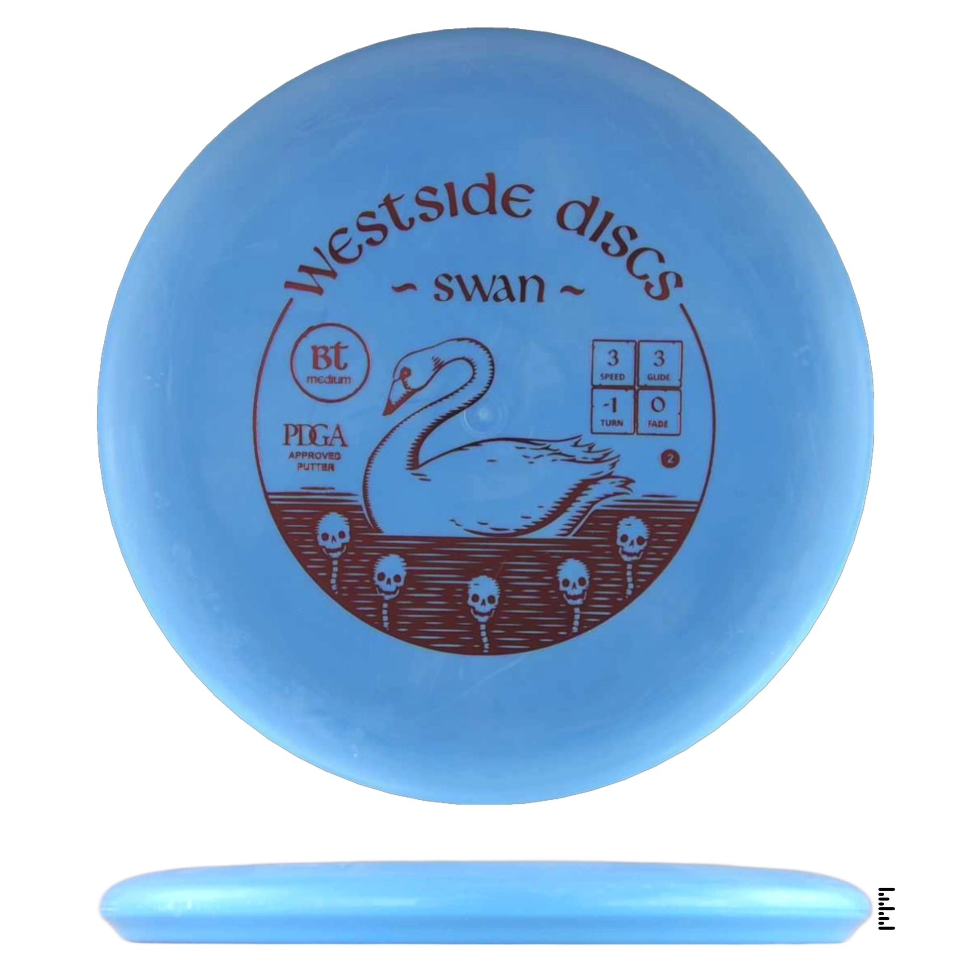 Westside Discs BT Medium Swan 2 - Sky Blue - Powergrip USA