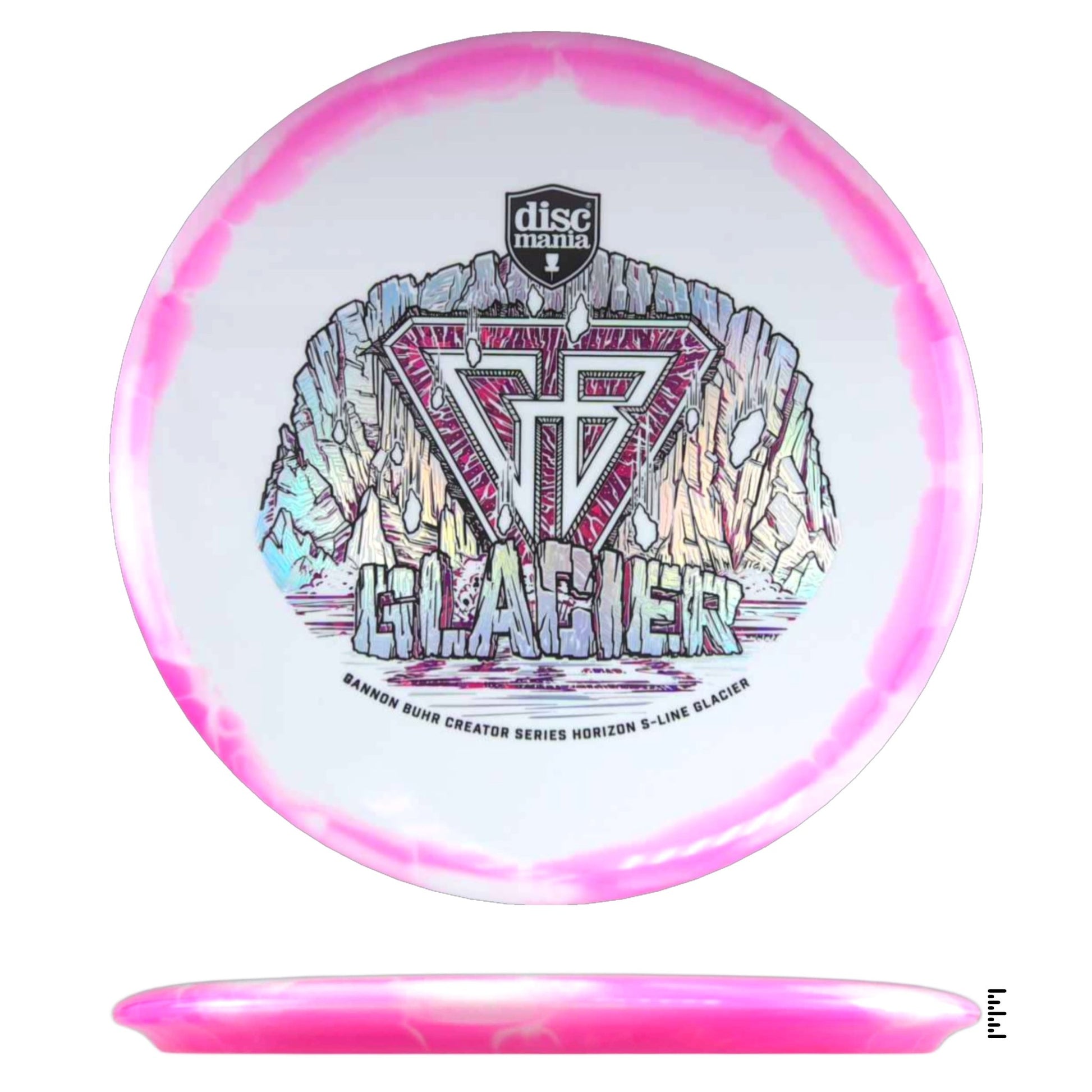 Discmania Horizon S - Line Glacier Gannon Buhr Creator Series Triple Foil - White / Pink - Powergrip USA