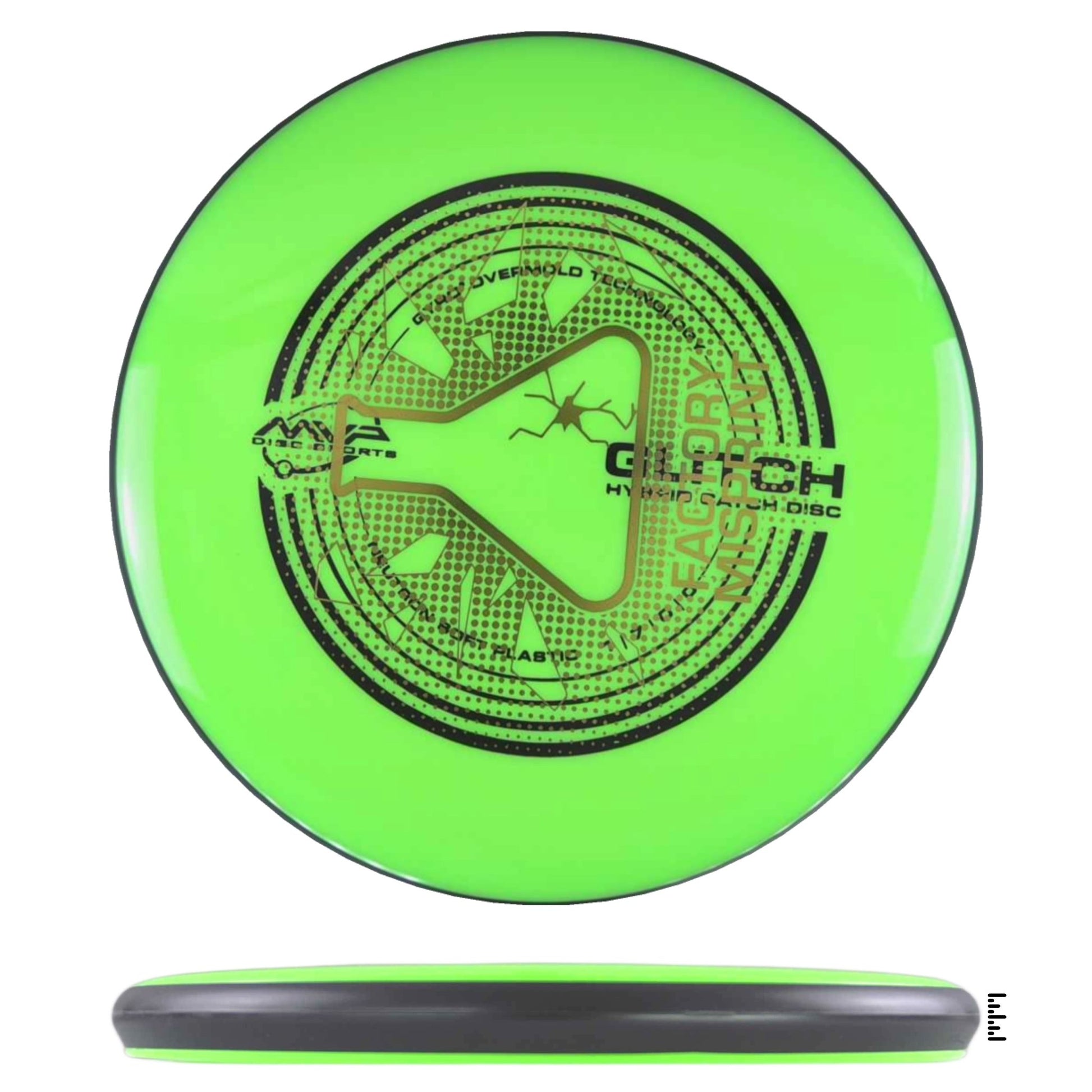MVP Disc Sports Neutron Soft Glitch Factory Misprint - Lime - Powergrip USA