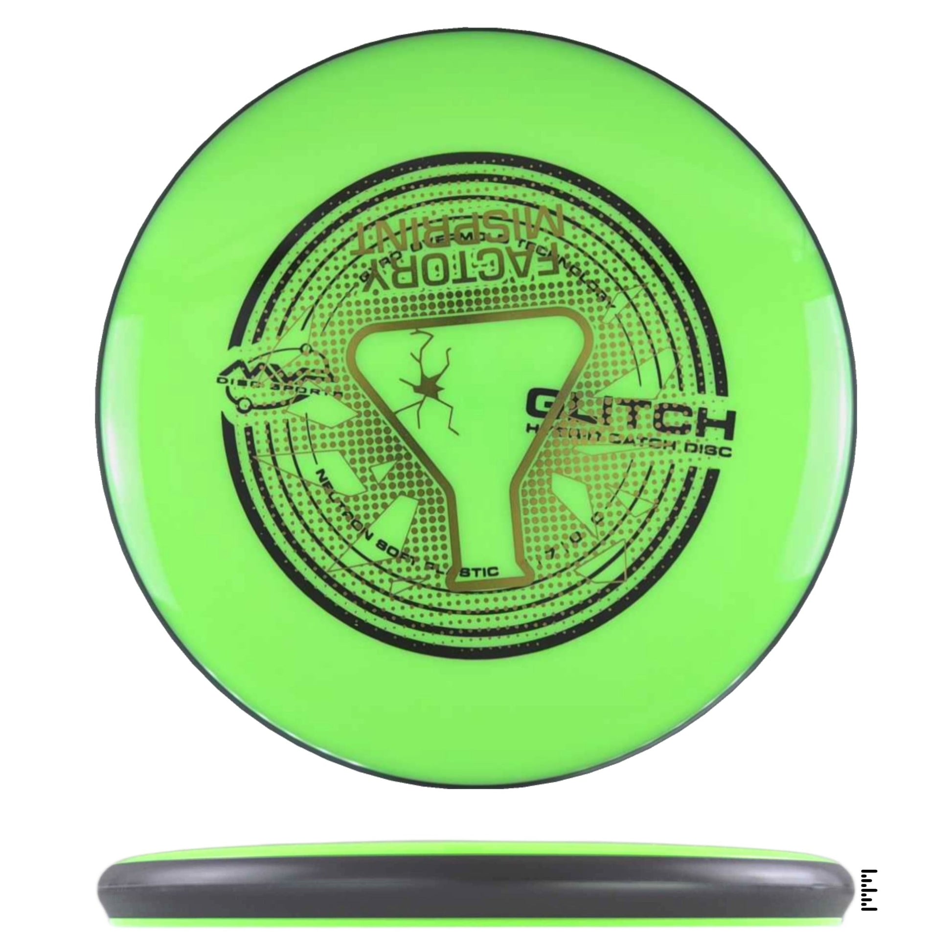 MVP Disc Sports Neutron Soft Glitch Factory Misprint - Lime - Powergrip USA