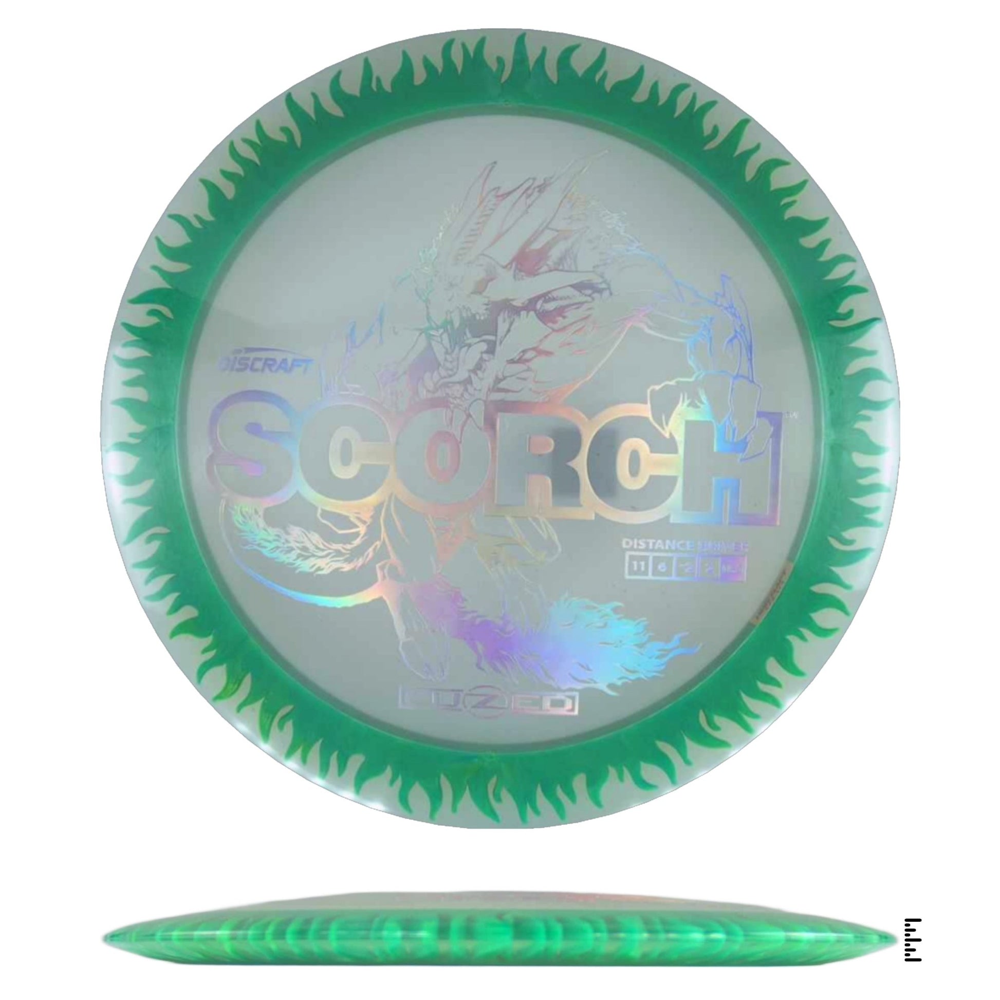 Discraft Fuzed Line Scorch - Clear / Green - Powergrip USA