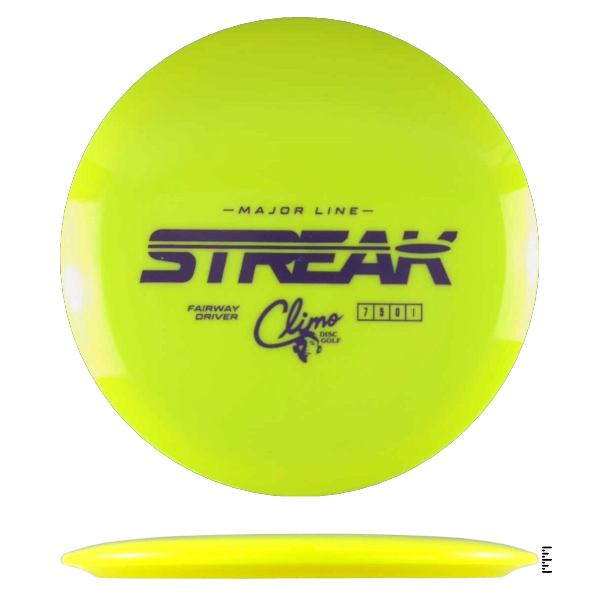 Climo Disc Golf Major Line Streak - Yellow - Powergrip USA
