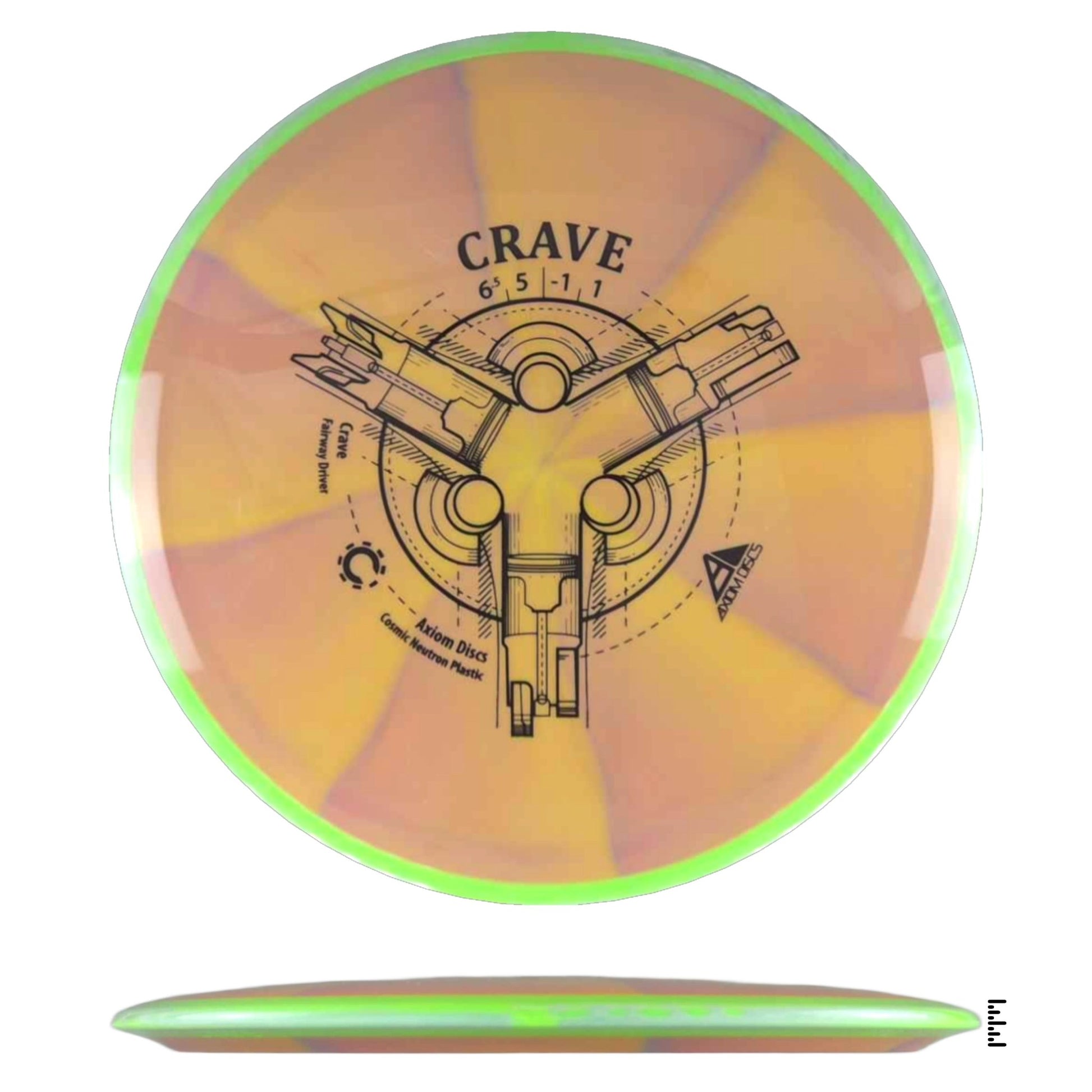 Axiom Discs Cosmic Neutron Crave - Orange / Lime - Powergrip USA
