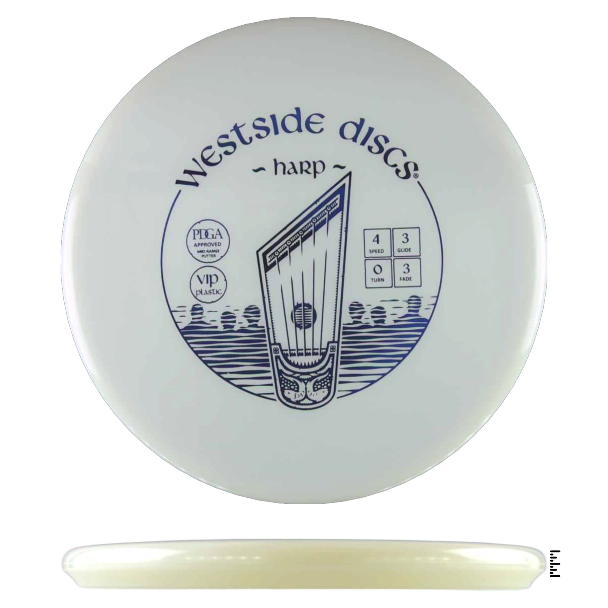 Westside Discs VIP Harp - White - Powergrip USA