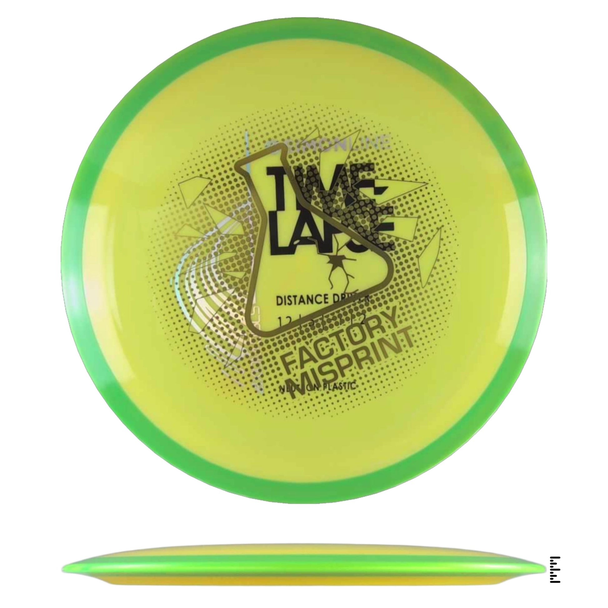 Axiom Discs Simon Line Neutron Time - Lapse Factory Misprint - Yellow / Green - Powergrip USA
