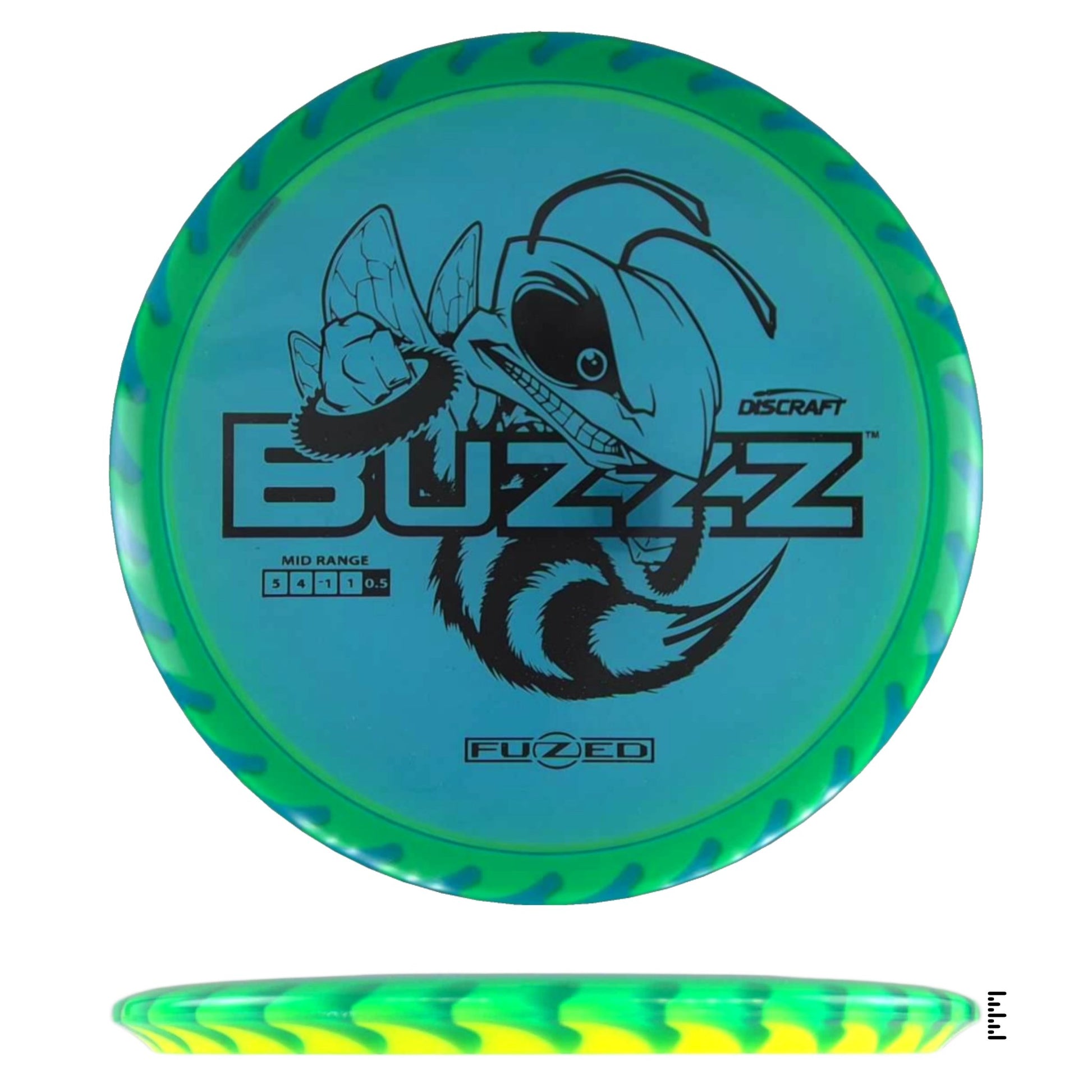 Discraft Fuzed Line Buzzz Saw Pattern (Buzzzsaw) - Blue / Yellow - Powergrip USA