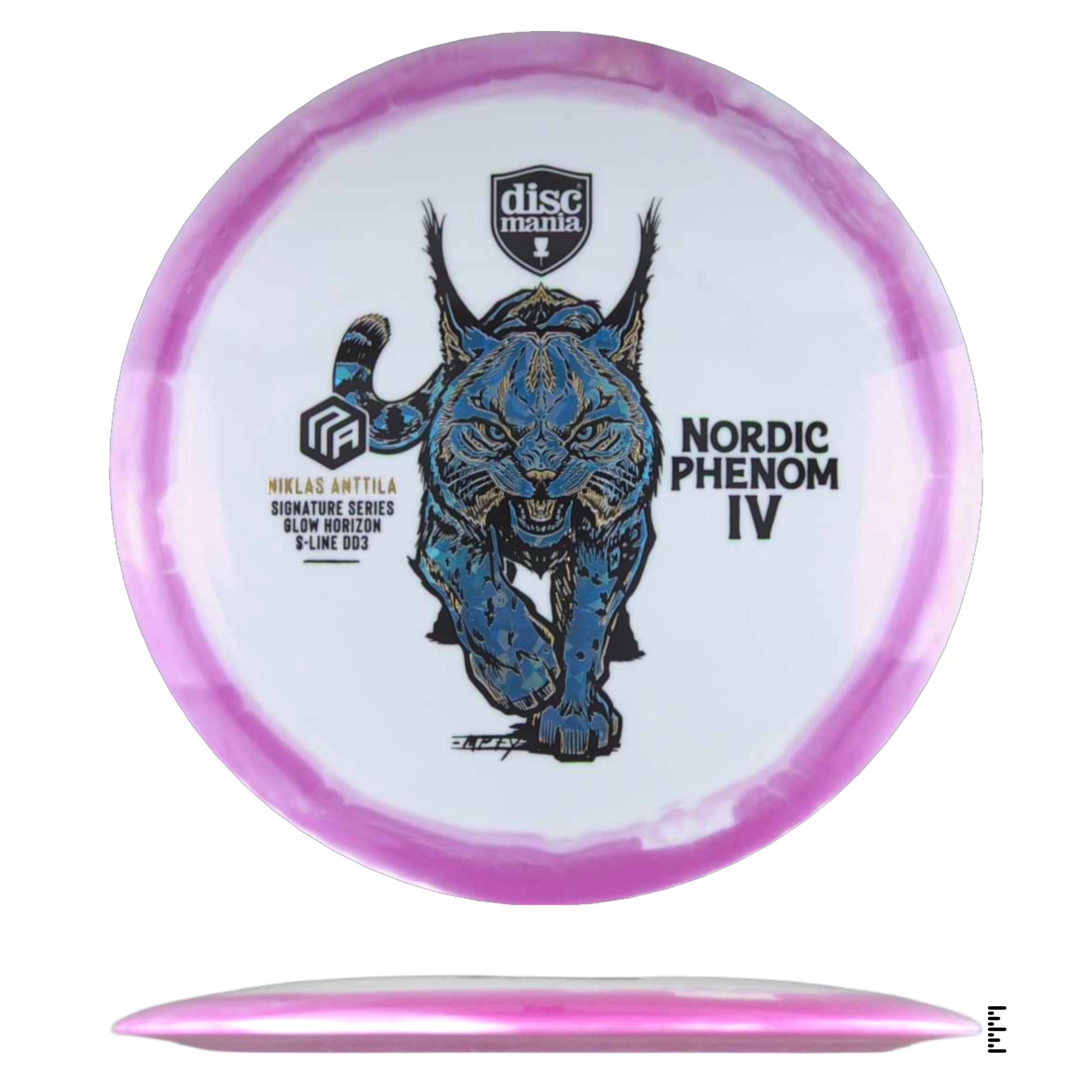 Discmania Glow Horizon S - Line DD3 Nordic Phenom 4 – Niklas Anttila Signature Series Triple Foil - White / Magenta - Powergrip USA