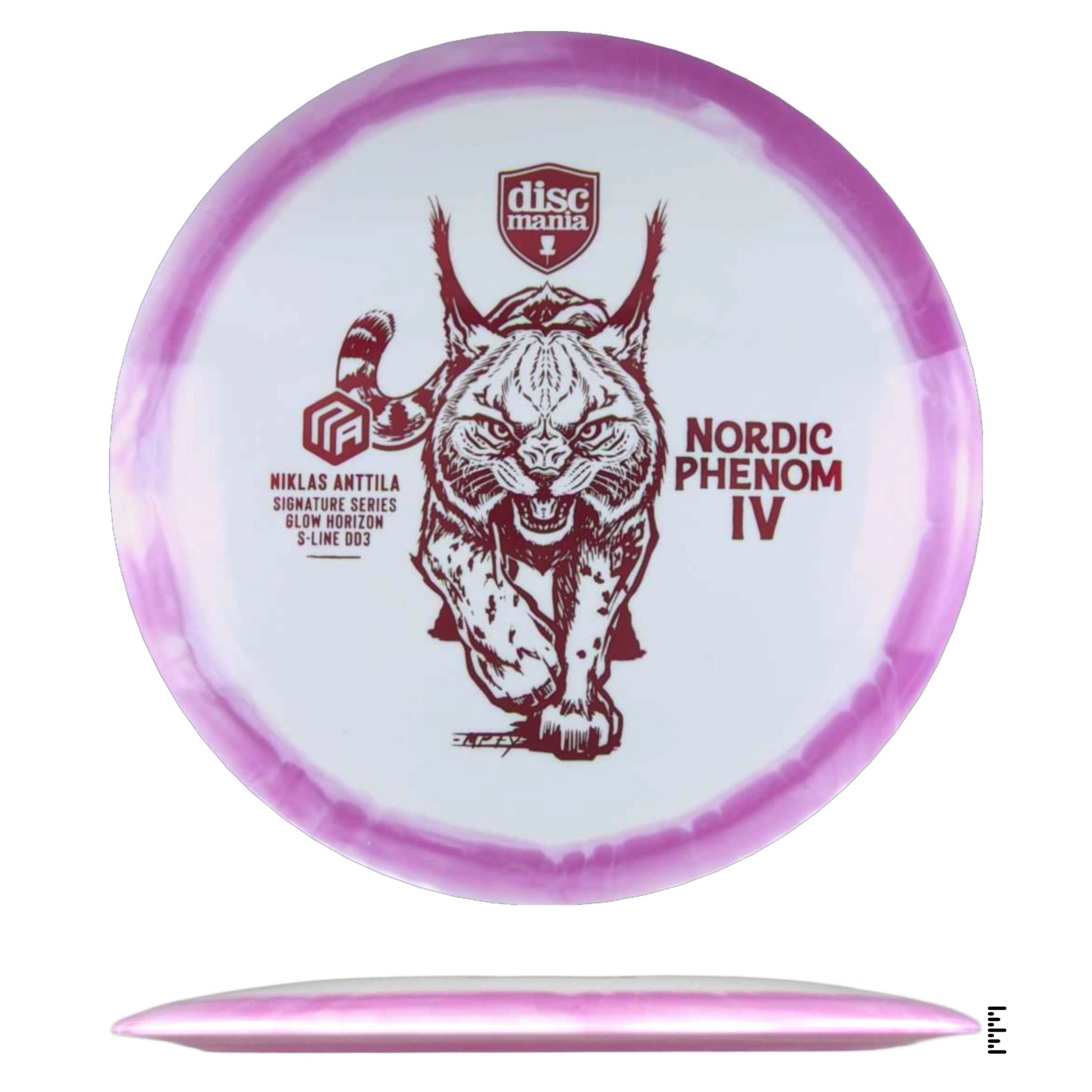Discmania Glow Horizon S - Line DD3 Nordic Phenom 4 – Niklas Anttila Signature Series - White / Magenta - Powergrip USA