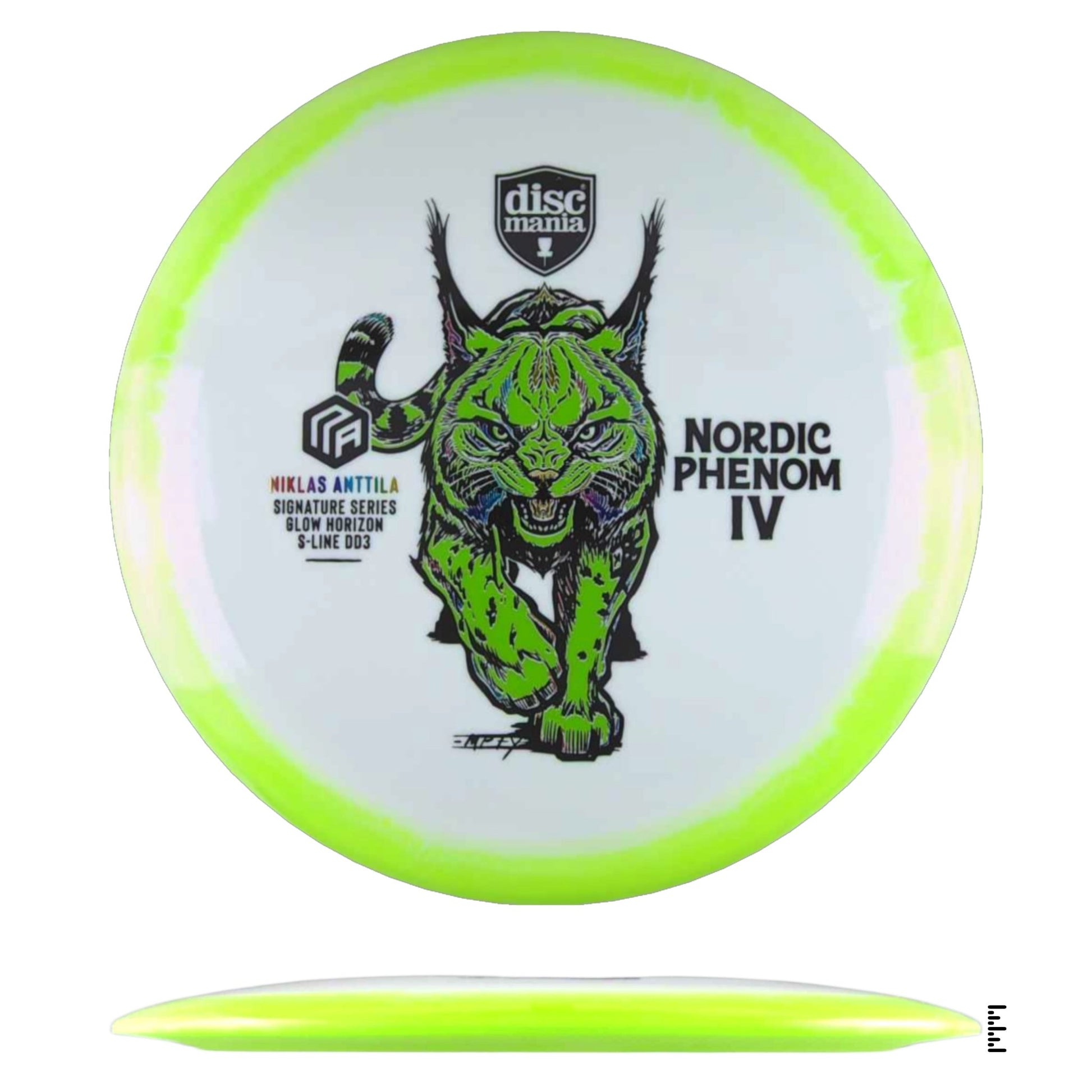 Discmania Glow Horizon S - Line DD3 Nordic Phenom 4 – Niklas Anttila Signature Series Triple Foil - White / Lime - Powergrip USA