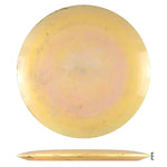 Yellow disc golf disc