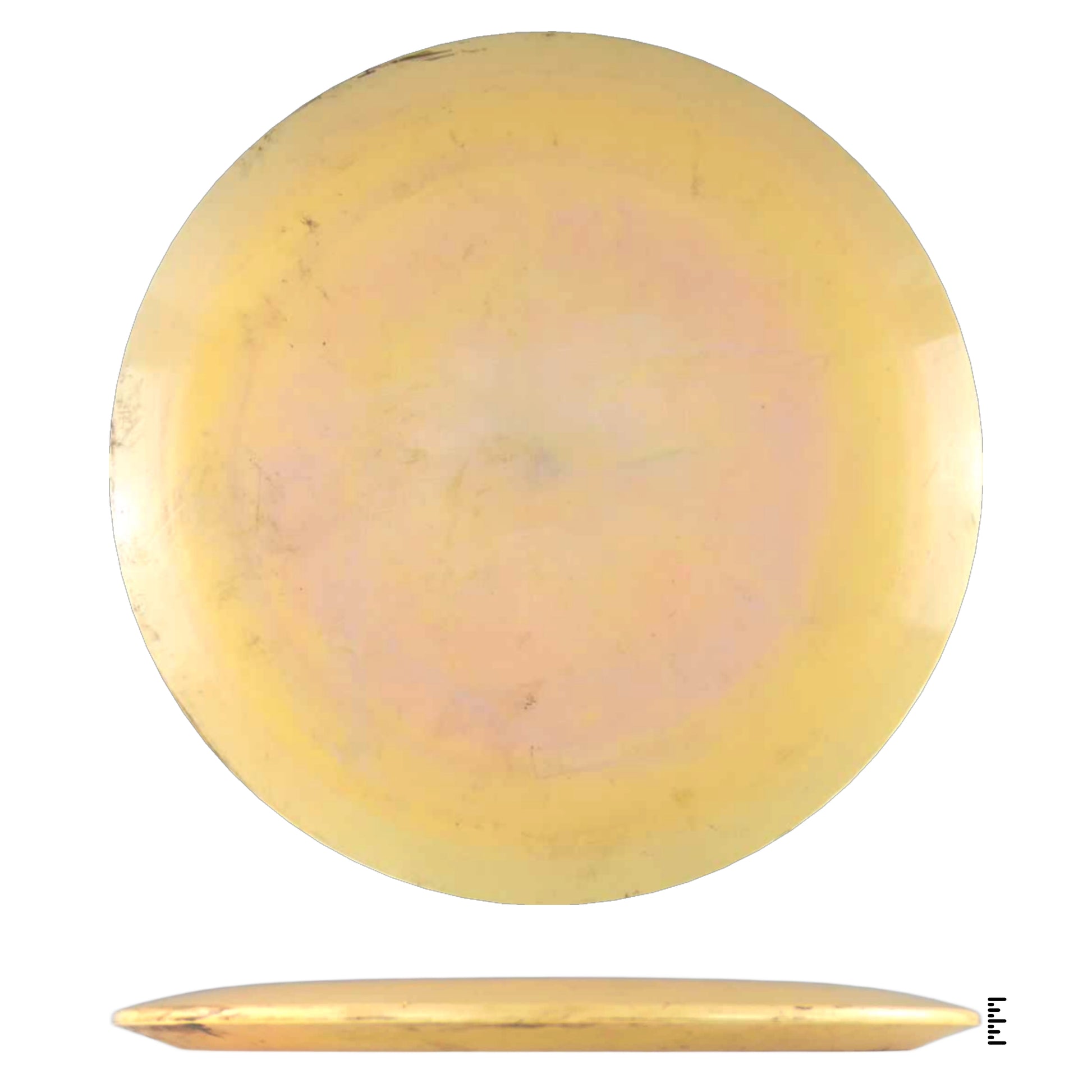 Yellow disc golf disc