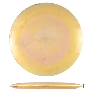 Yellow disc golf disc