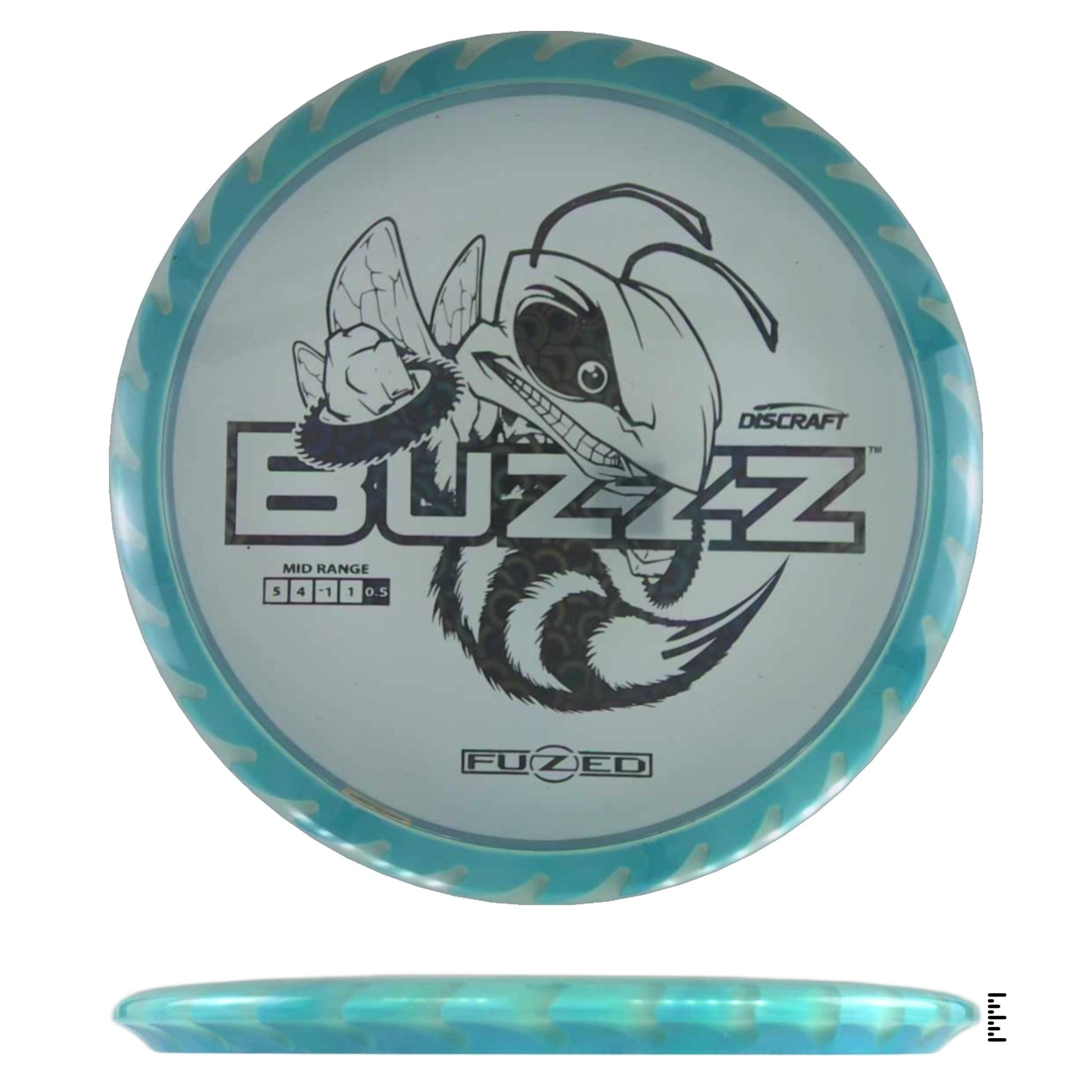Discraft Fuzed Line Buzzz Saw Pattern (Buzzzsaw) - Clear / Sky Blue - Powergrip USA