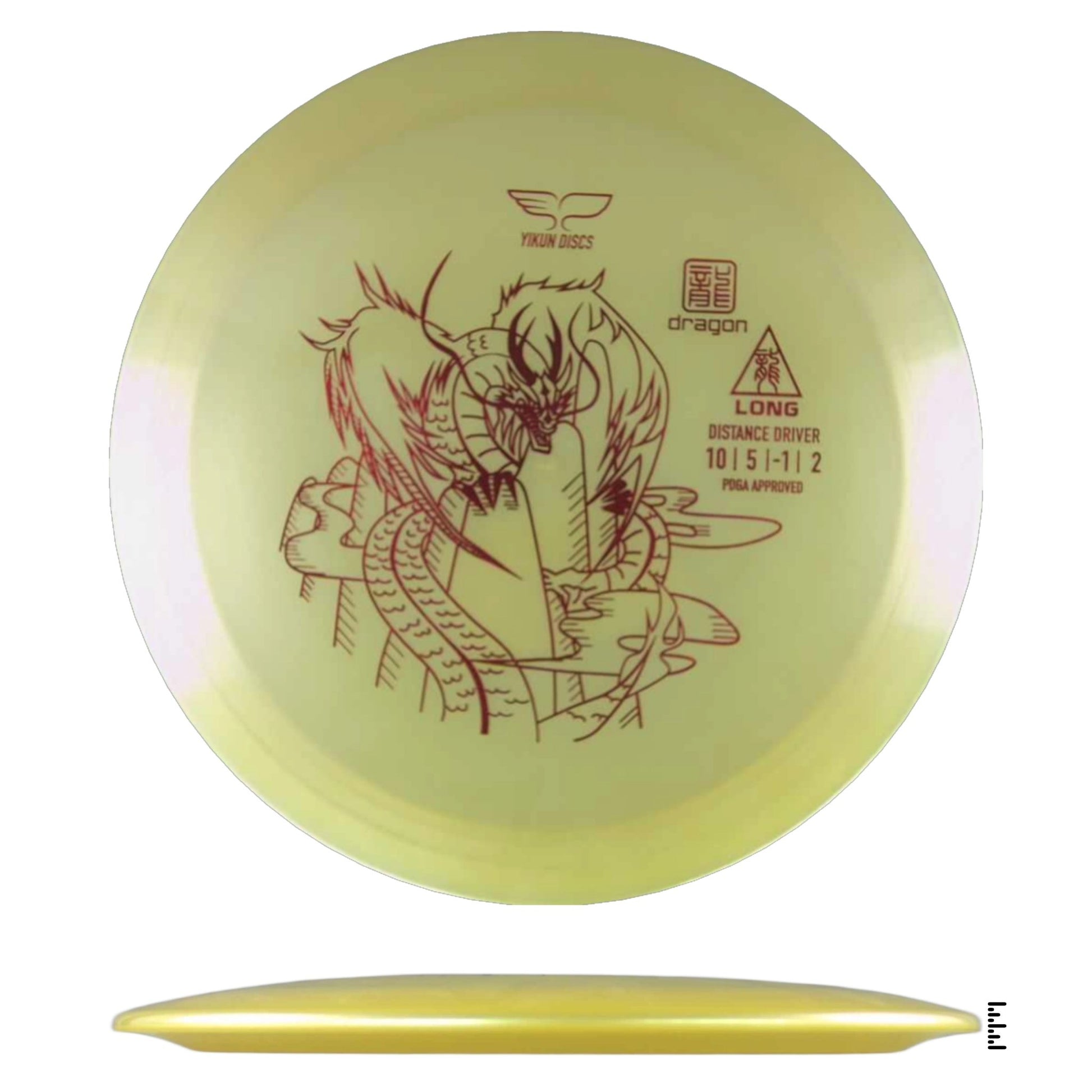 Yikun Discs Dragon Long - Gold - Powergrip USA