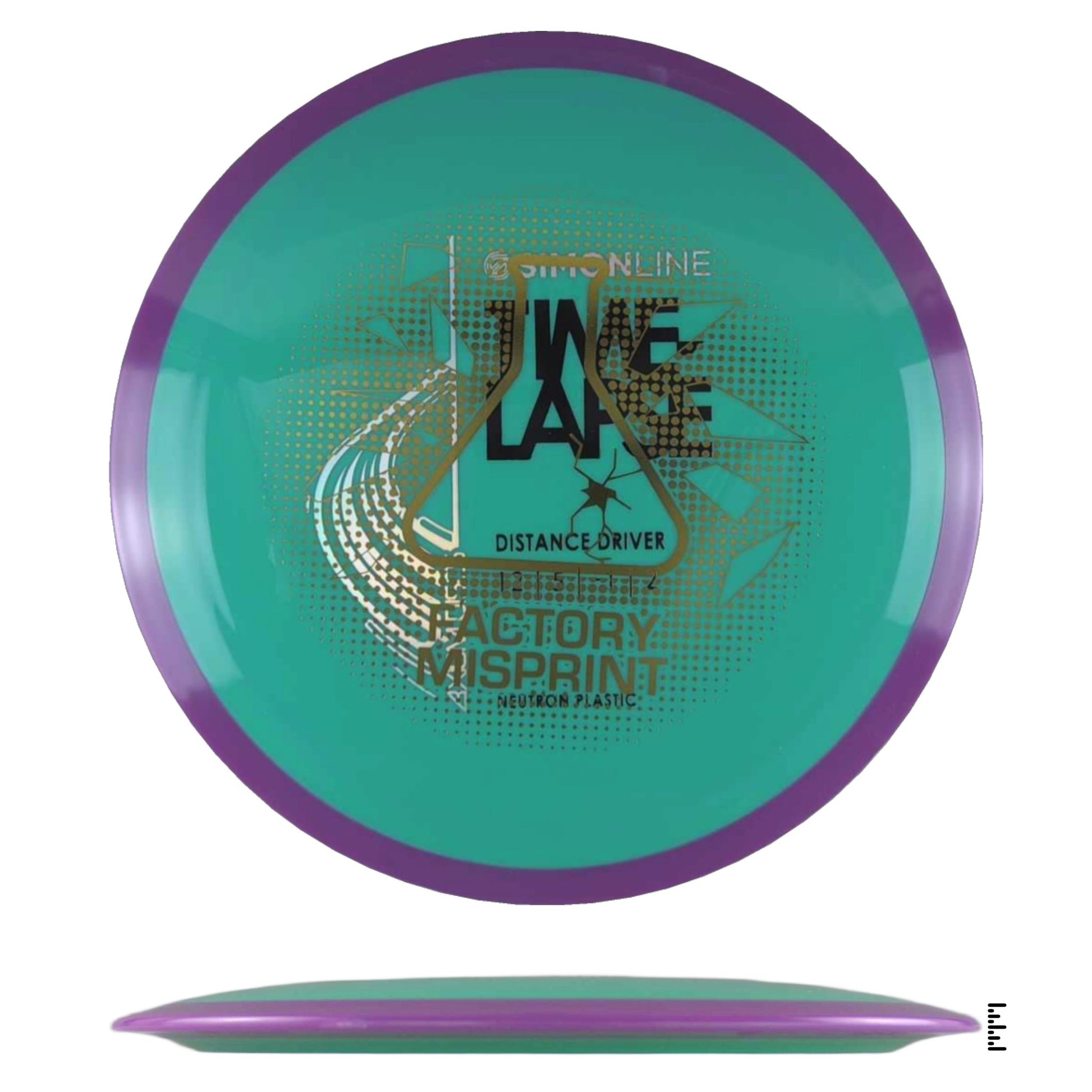 Axiom Discs Simon Line Neutron Time - Lapse Factory Misprint - Turquoise / Violet - Powergrip USA