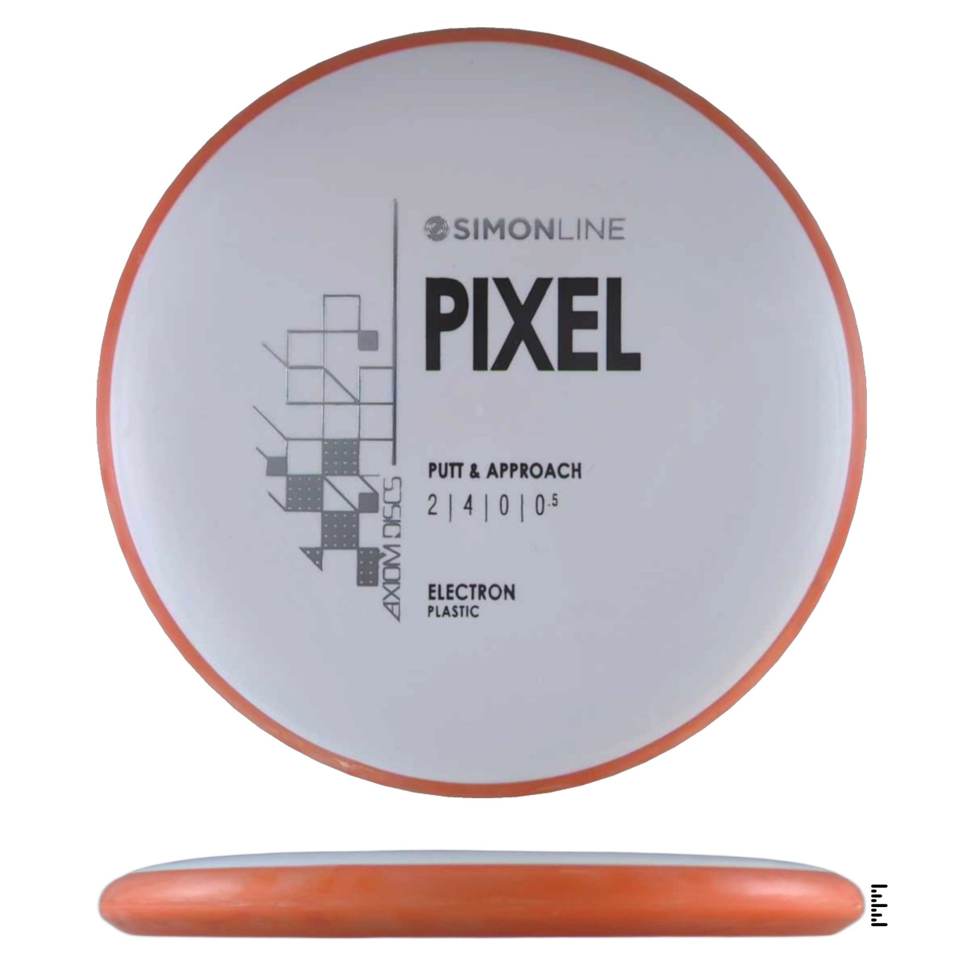 Axiom Discs Simon Line Electron Pixel - White / Orange - Powergrip USA