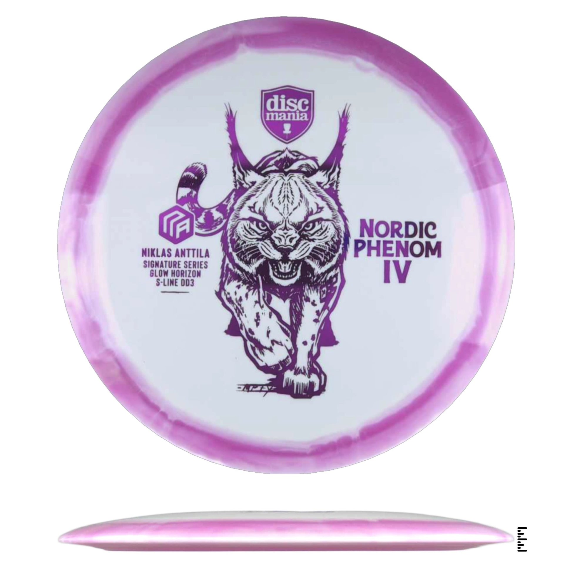 Discmania Glow Horizon S - Line DD3 Nordic Phenom 4 – Niklas Anttila Signature Series - White / Magenta - Powergrip USA