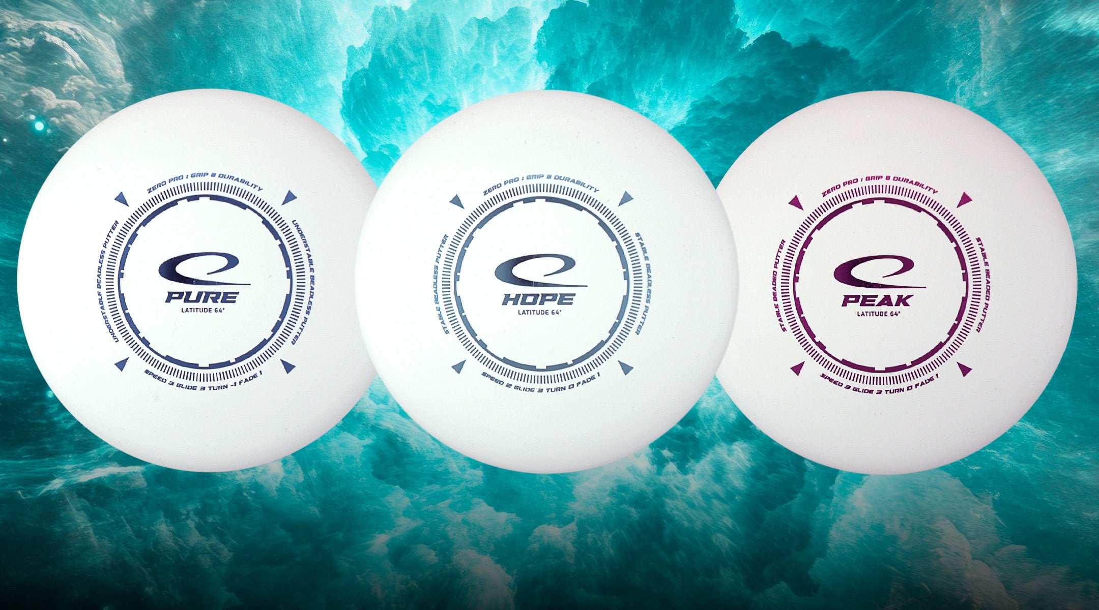 Zero Pro Pure, Hope, and Peak from Latitude 64