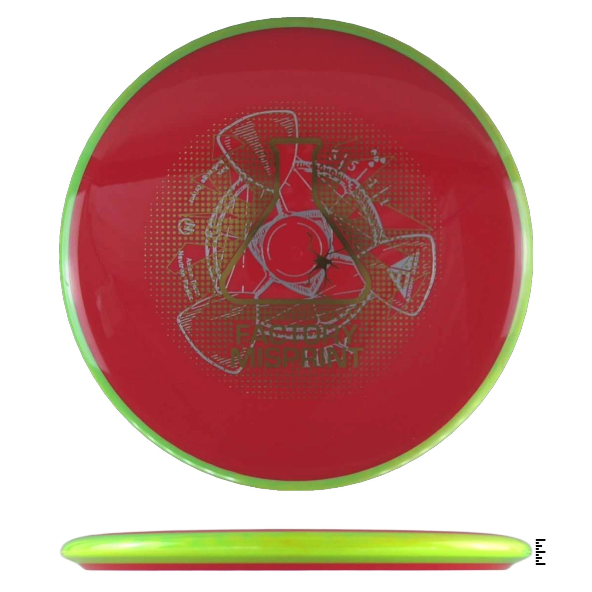 Axiom Discs Neutron Hex Factory Misprint - Red / Lime - Powergrip USA