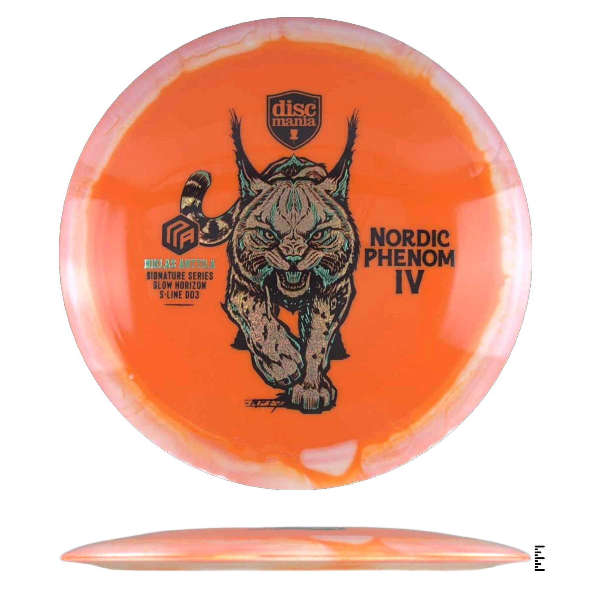 Discmania Glow Horizon S - Line DD3 Nordic Phenom 4 – Niklas Anttila Signature Series Triple Foil - Orange / White - Powergrip USA