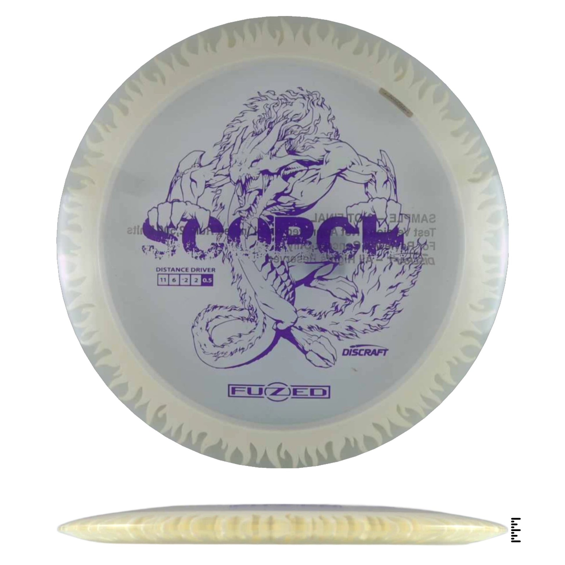 Discraft Fuzed Line Scorch Sample Run - Clear / White - Powergrip USA