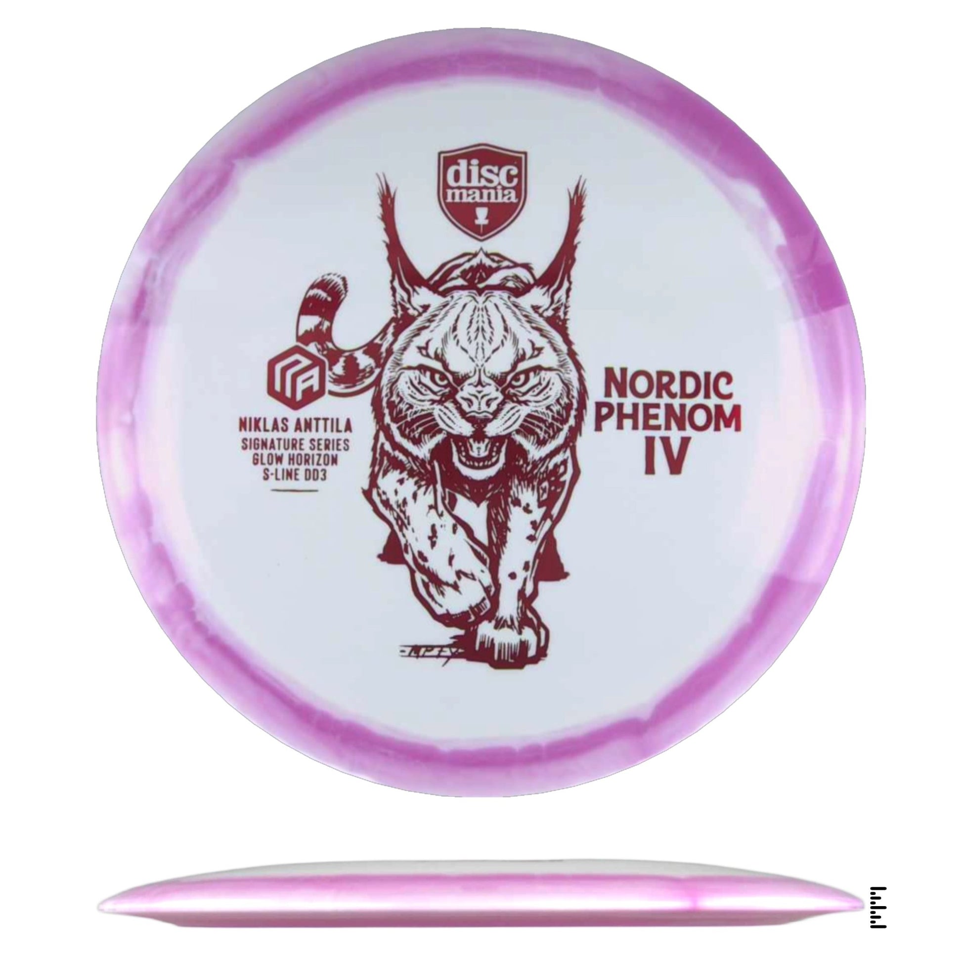 Discmania Glow Horizon S - Line DD3 Nordic Phenom 4 – Niklas Anttila Signature Series - White / Magenta - Powergrip USA
