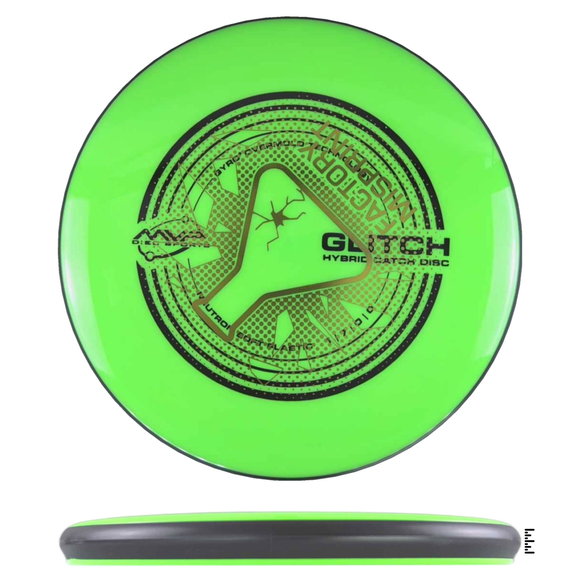 MVP Disc Sports Neutron Soft Glitch Factory Misprint - Pear - Powergrip USA