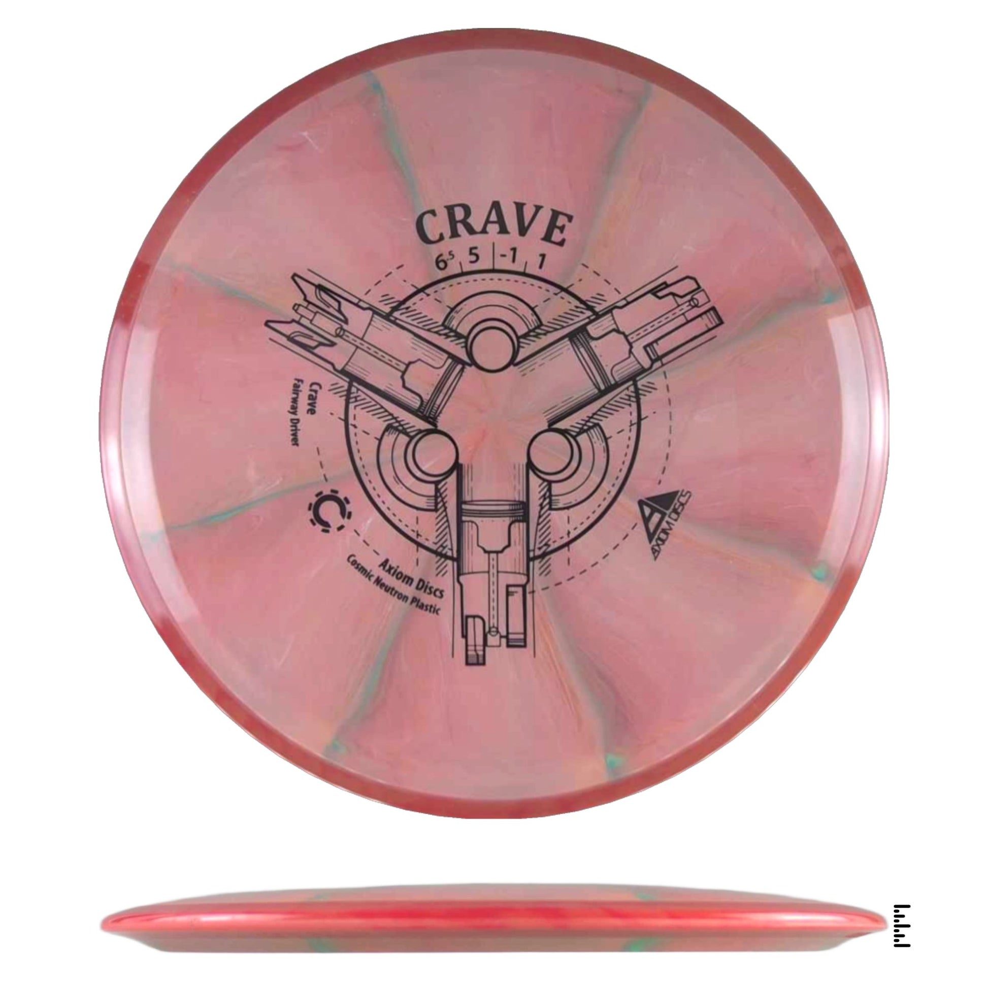 Axiom Discs Cosmic Neutron Crave - Rose / Dark Orange - Powergrip USA