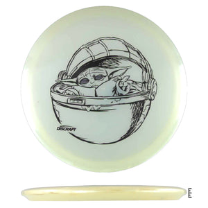Disc golf disc with Grogu (Baby Yoda) design