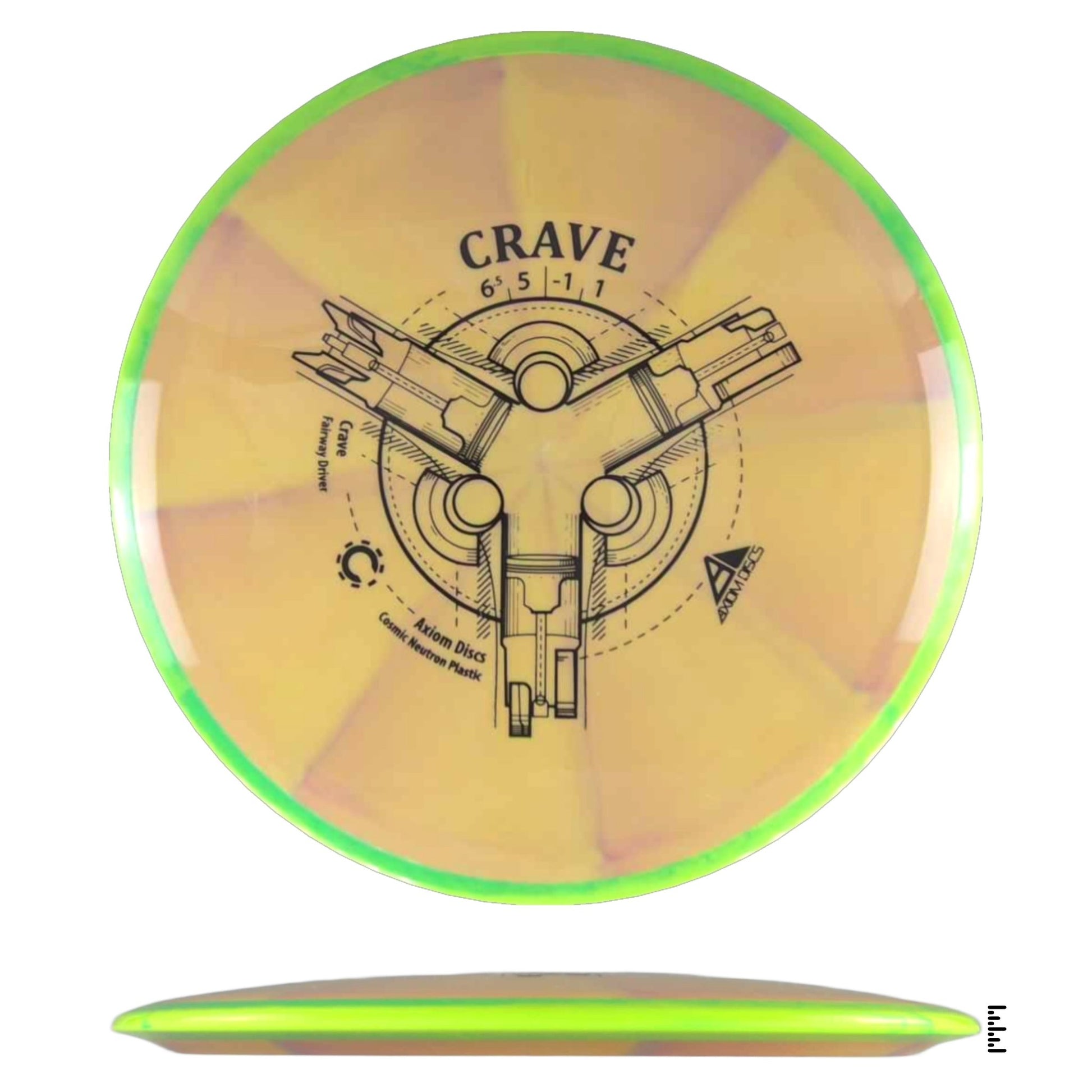 Axiom Discs Cosmic Neutron Crave - Light Orange / Lime - Powergrip USA