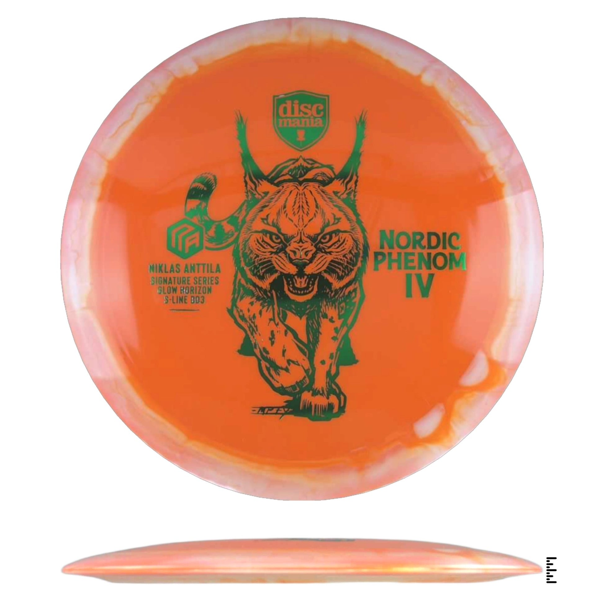 Discmania Glow Horizon S - Line DD3 Nordic Phenom 4 – Niklas Anttila Signature Series - Orange / White - Powergrip USA