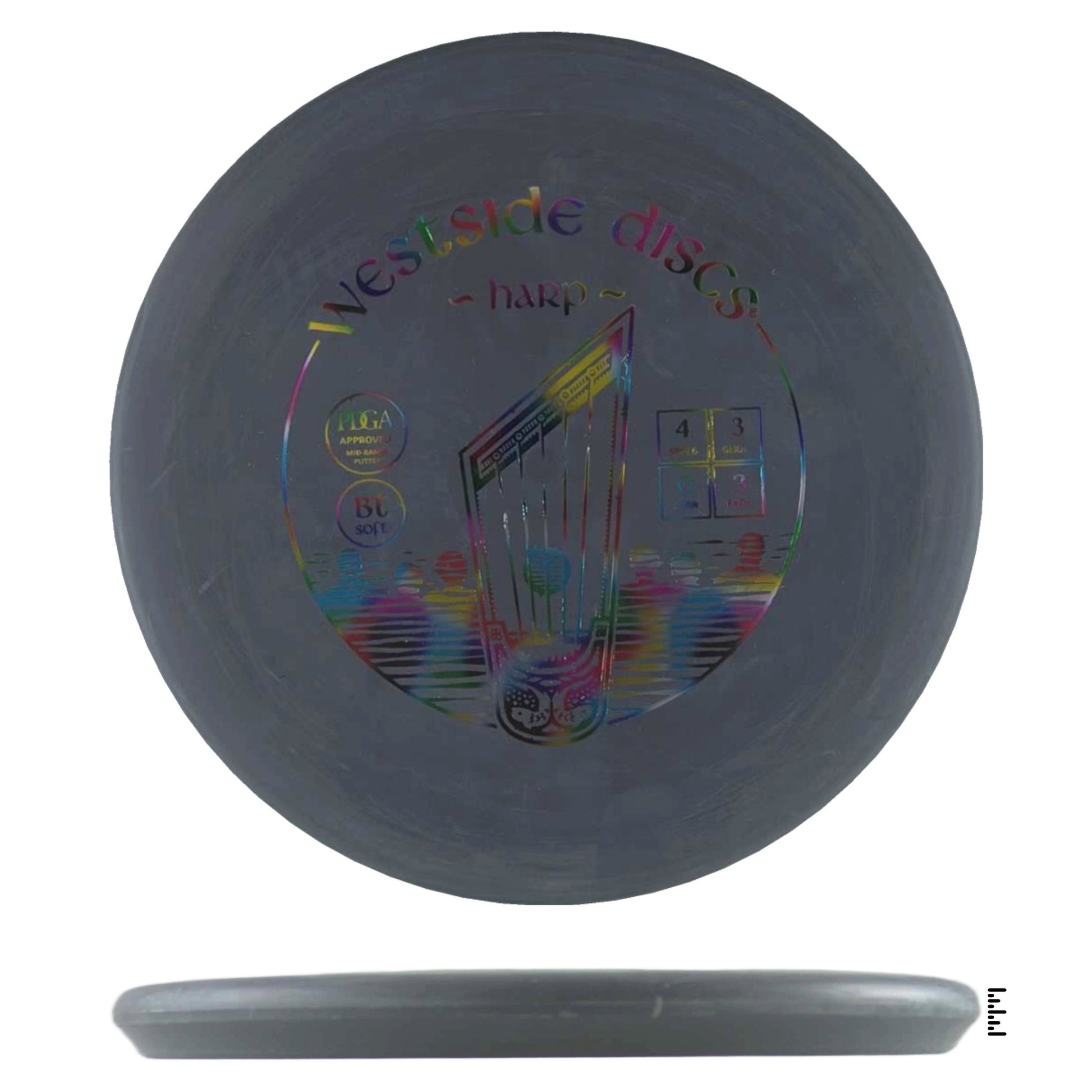 Westside Discs BT Soft Harp - Dark Gray - Powergrip USA