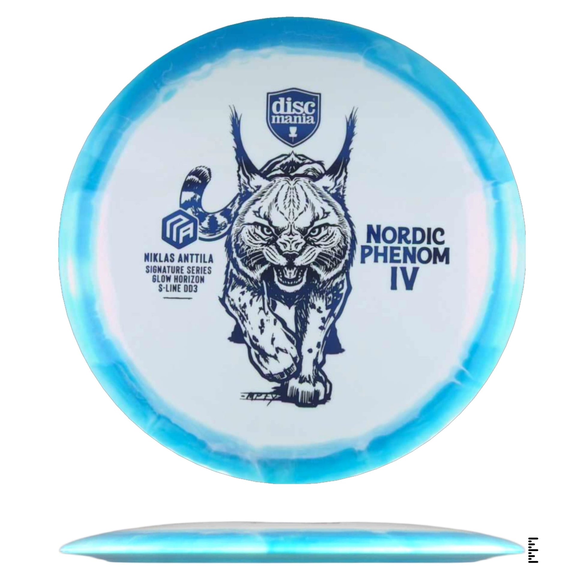 Discmania Glow Horizon S - Line DD3 Nordic Phenom 4 – Niklas Anttila Signature Series - White / Blue - Powergrip USA