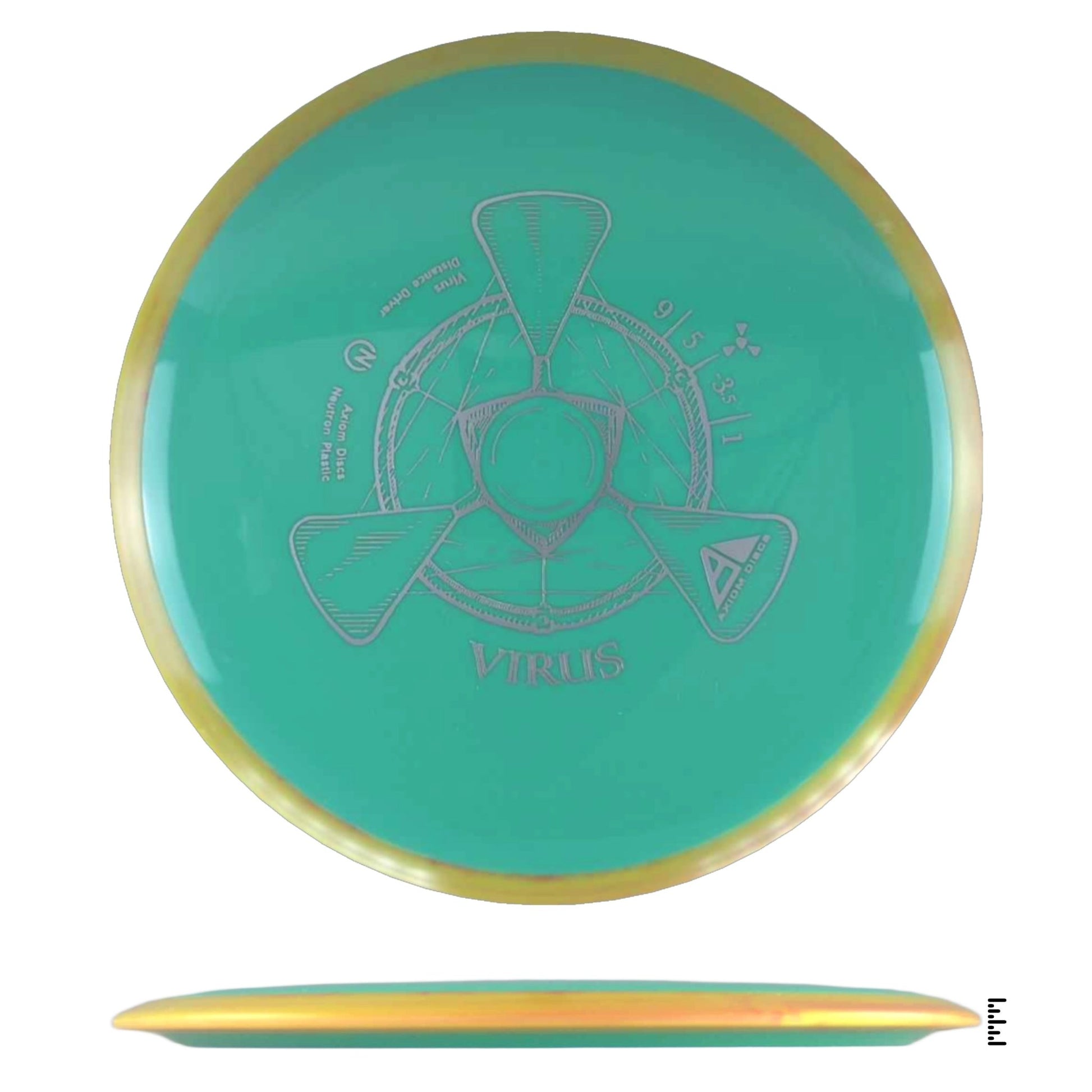 Axiom Discs Neutron Virus - Turquoise / Yellow - Powergrip USA