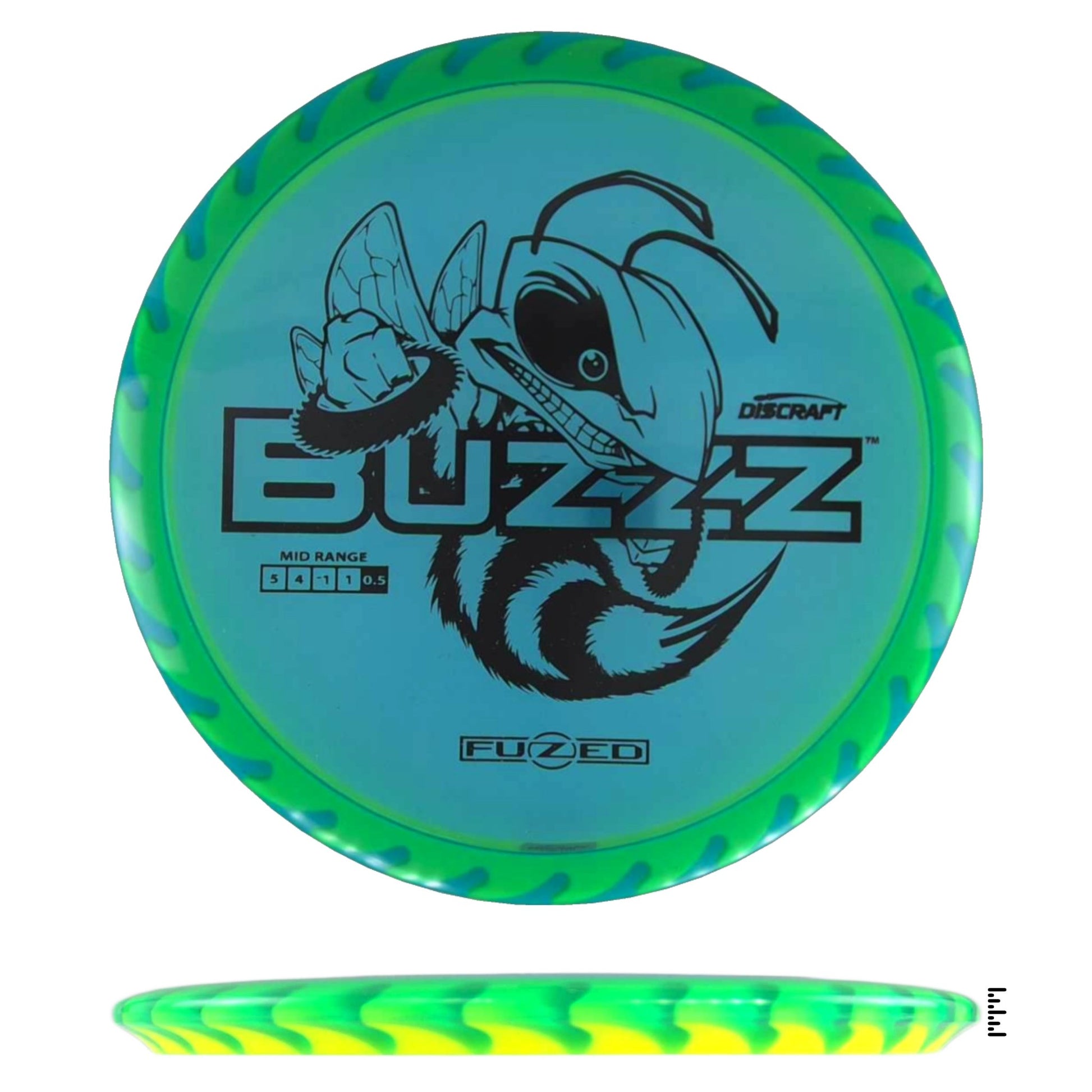 Discraft Fuzed Line Buzzz Saw Pattern (Buzzzsaw) - Blue / Yellow - Powergrip USA