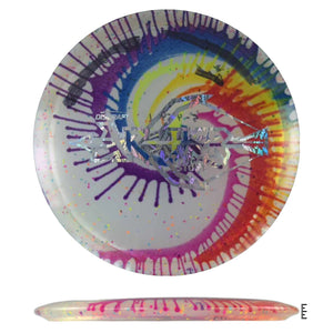 Discraft disc golf disc with rainbow swirl design